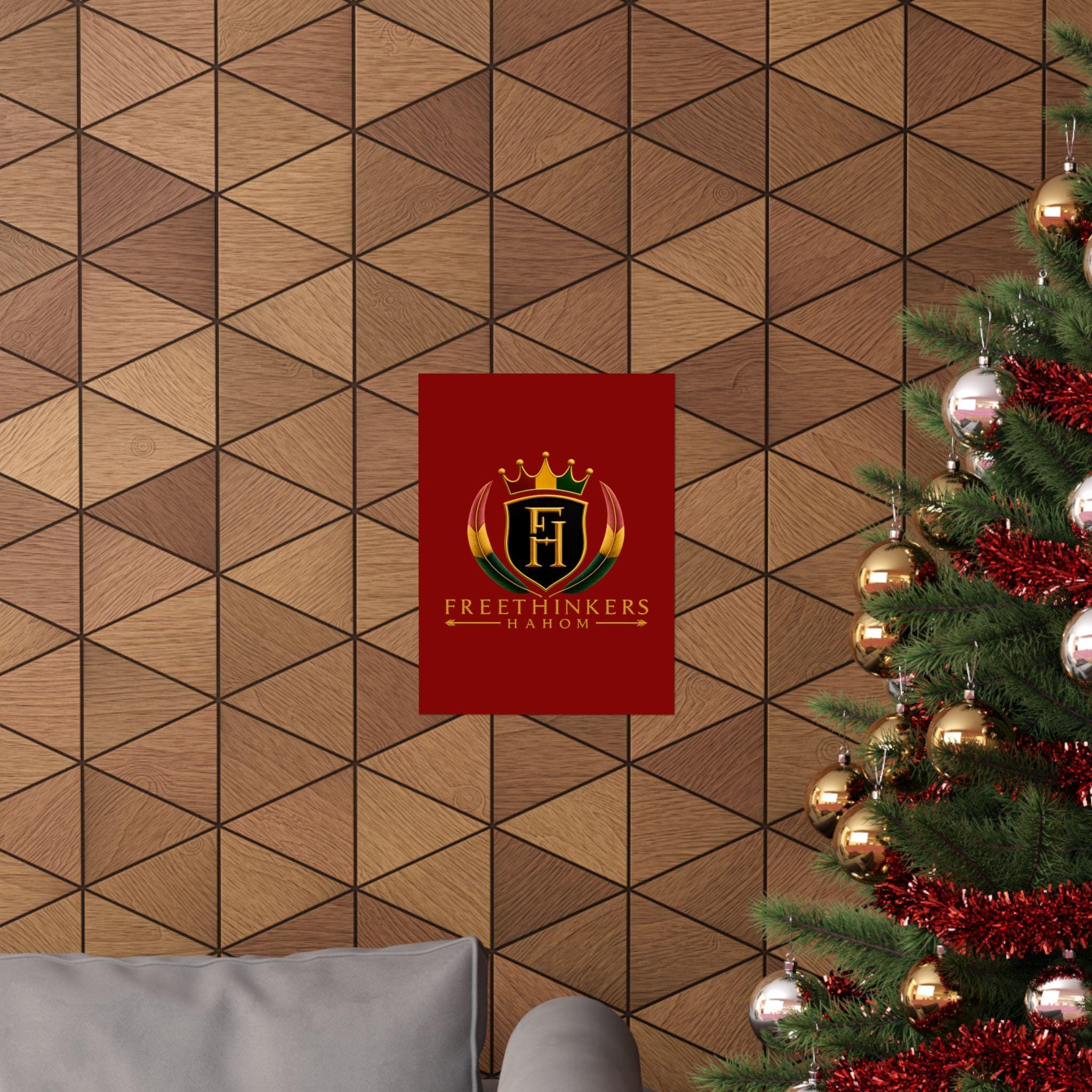 Freethinkers Hahom Crest Matte Poster | Red Shield Crown Logo, view 20