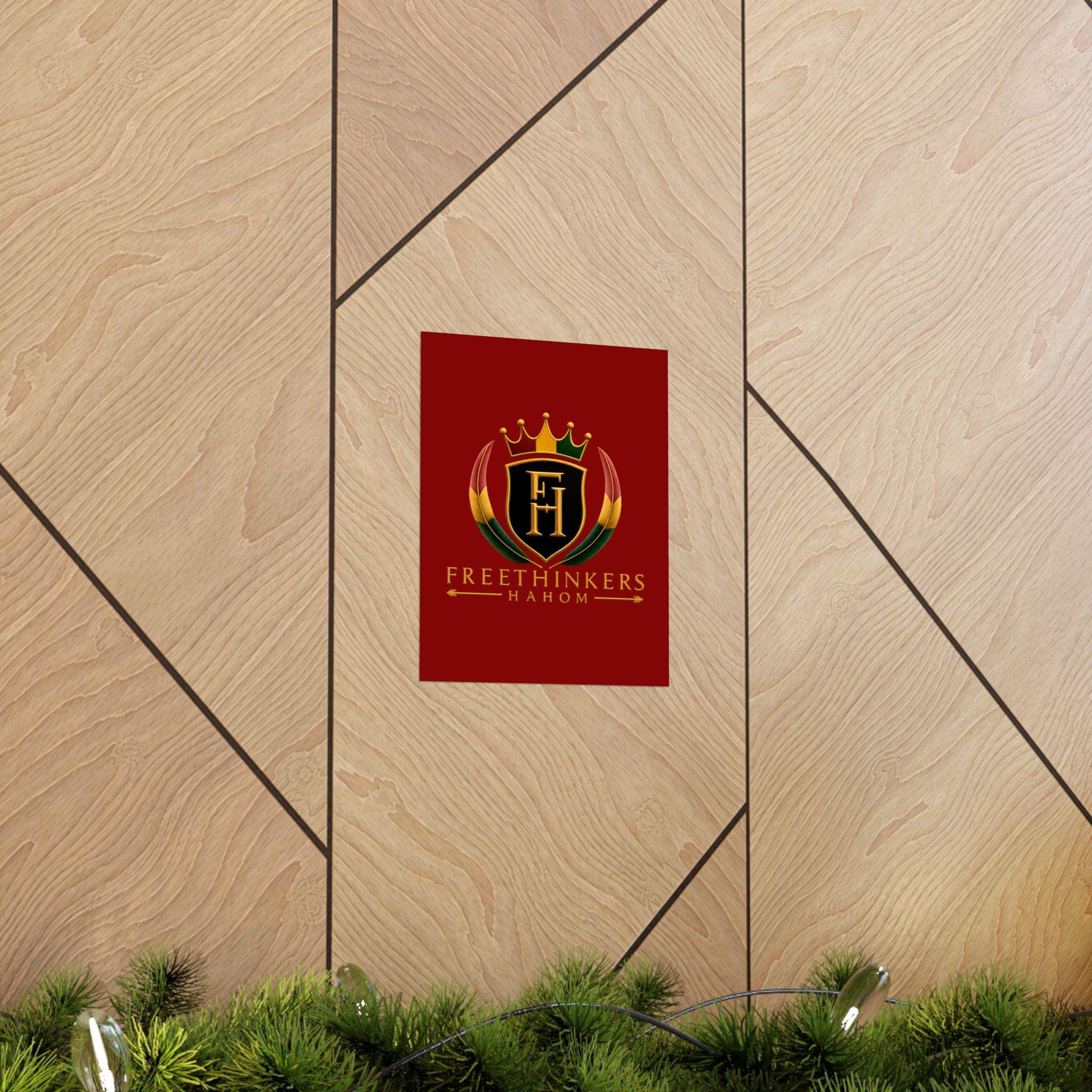 Freethinkers Hahom Crest Matte Poster | Red Shield Crown Logo, view 5