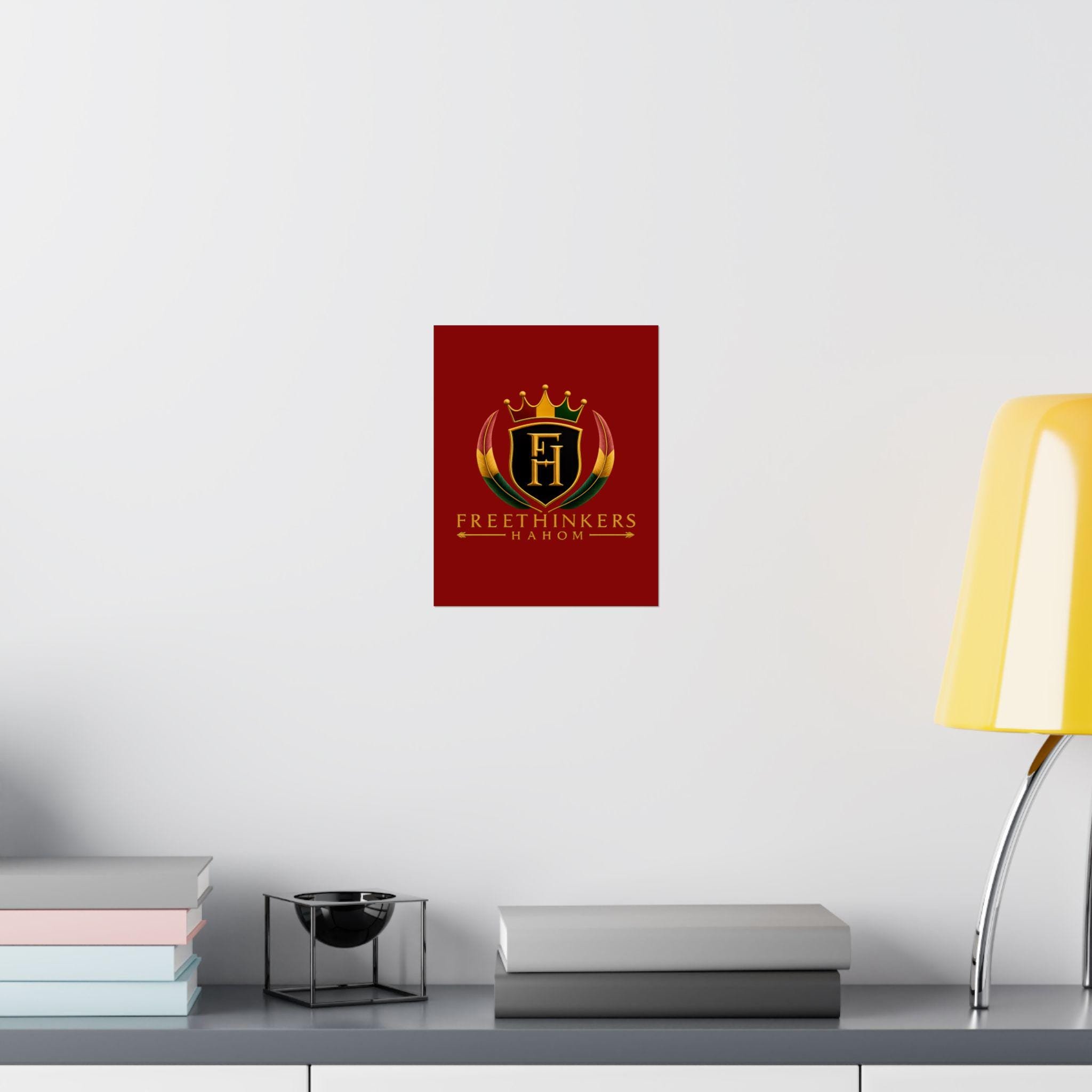 Freethinkers Hahom Crest Matte Poster | Red Shield Crown Logo, view 8