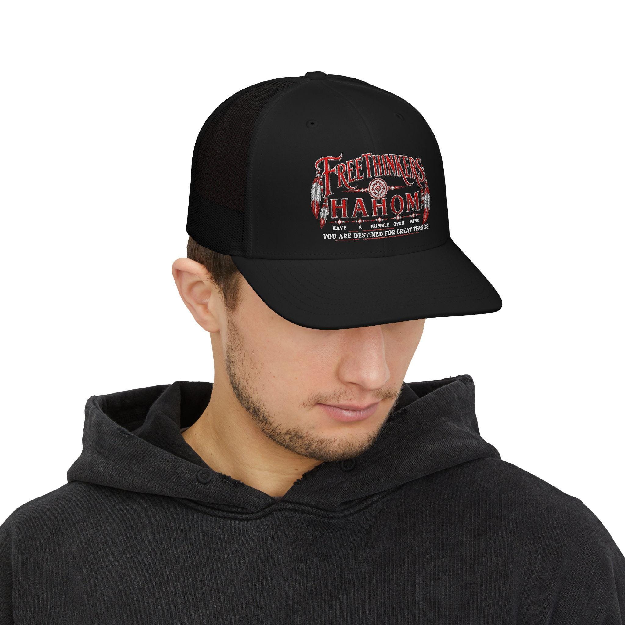 Free Thinkers HAHOM Inspirational Graphic Snapback Trucker Cap, view 3