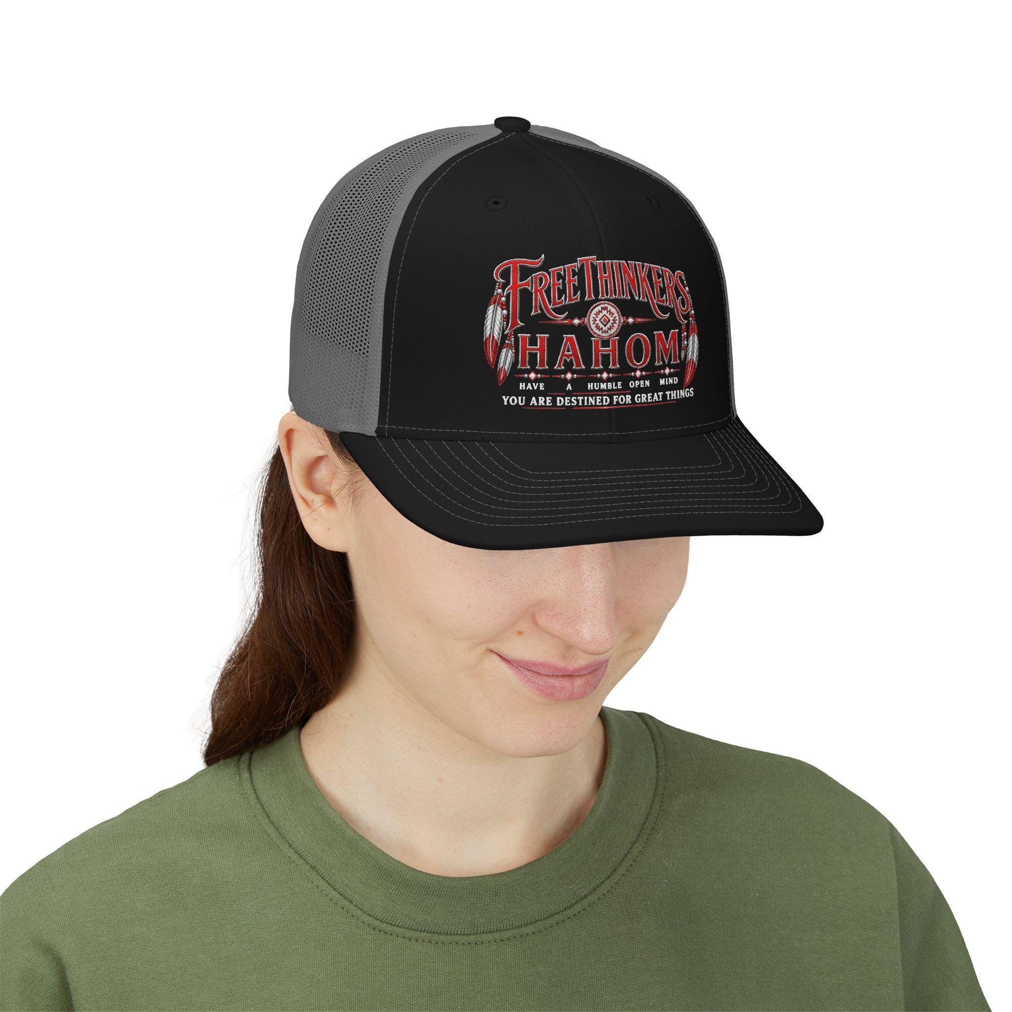 Free Thinkers HAHOM Inspirational Graphic Snapback Trucker Cap, view 9