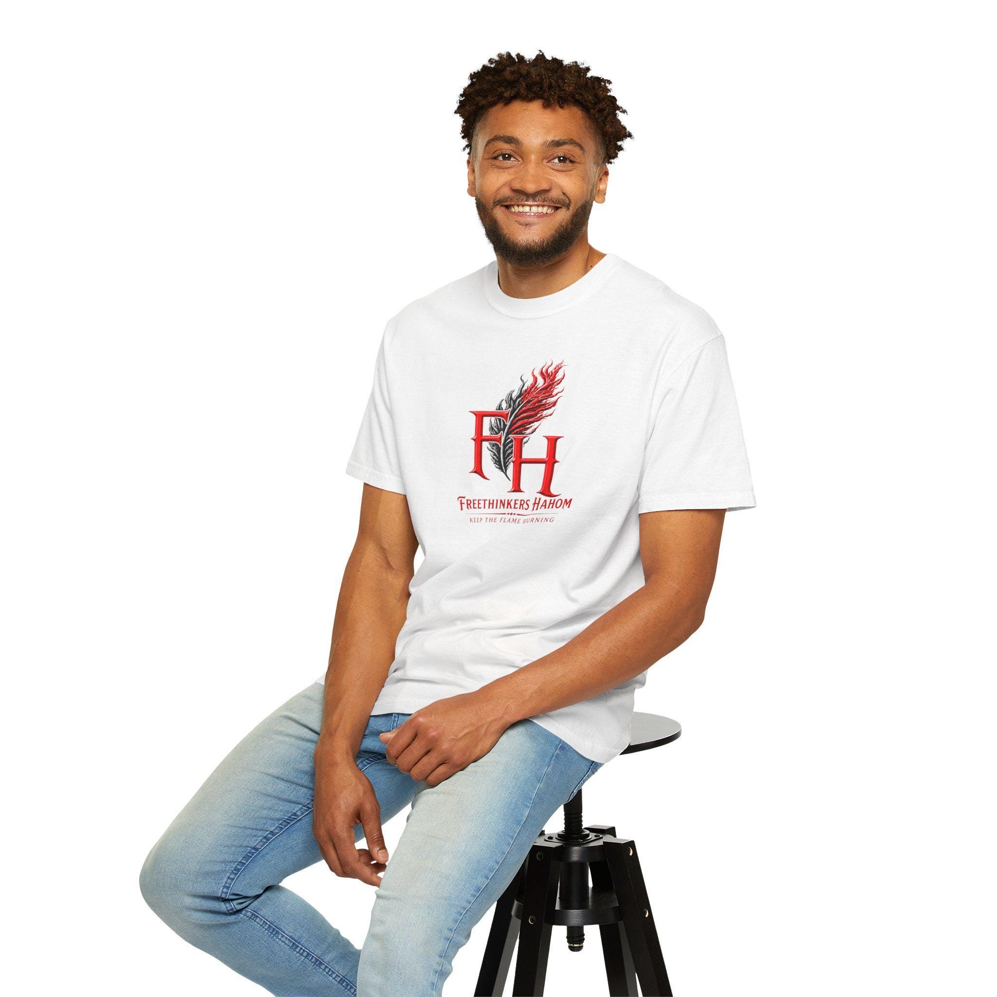Freethinkers Hahom FH Flame Quill logo T-shirt | Graphic Tee, view 12
