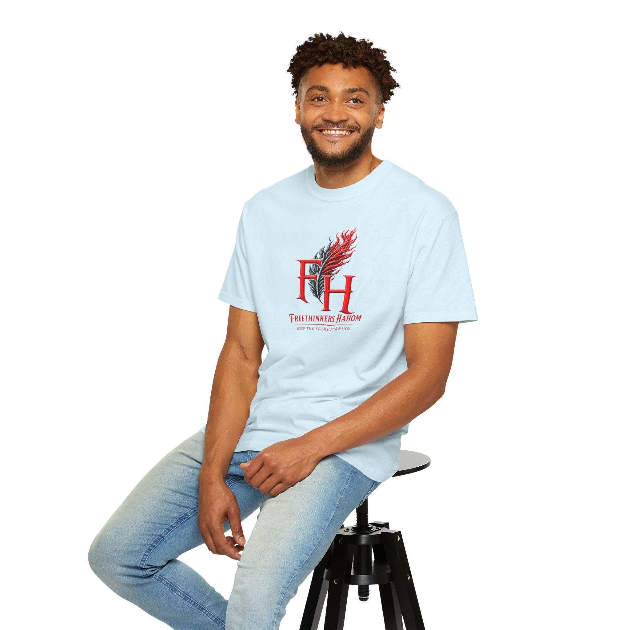 Freethinkers Hahom FH Flame Quill logo T-shirt | Graphic Tee, view 13
