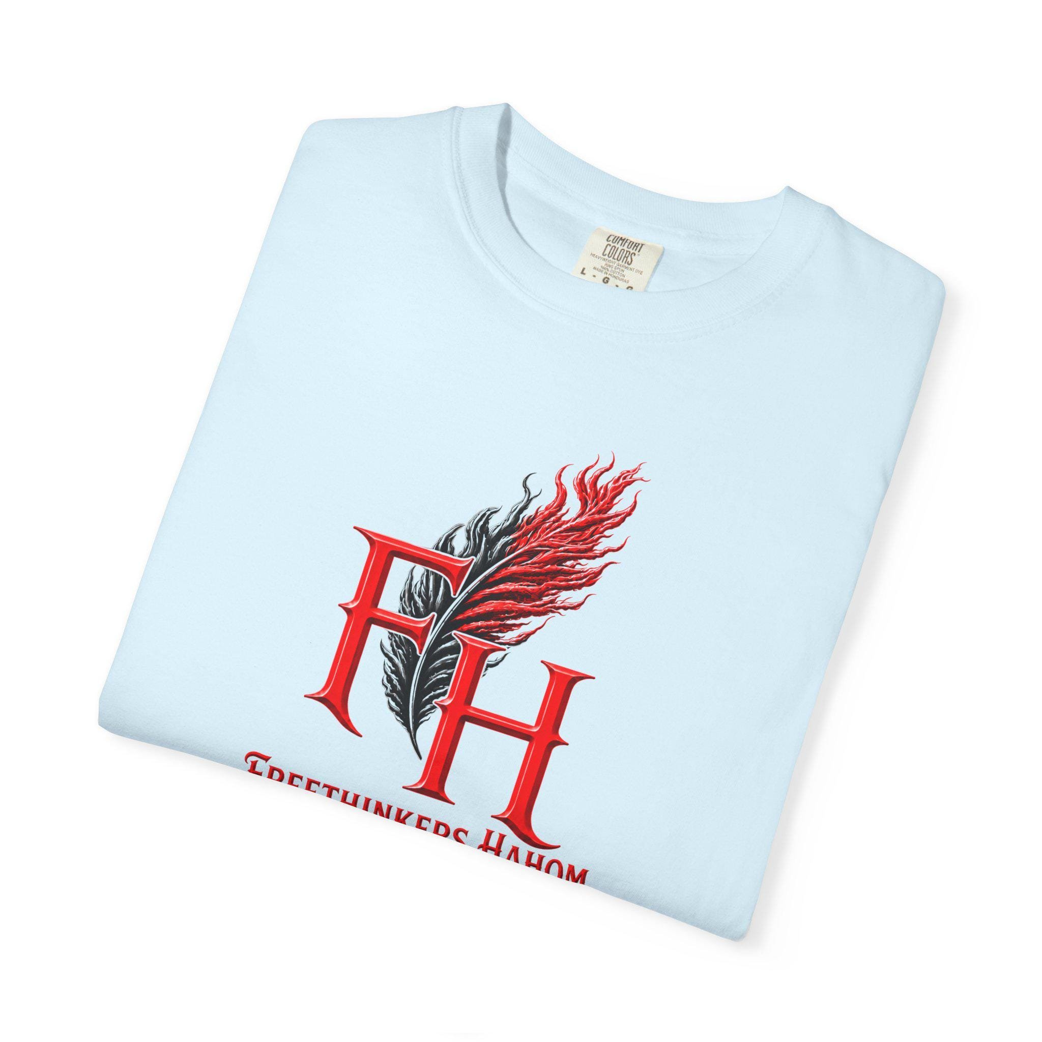 Freethinkers Hahom FH Flame Quill logo T-shirt | Graphic Tee, view 7