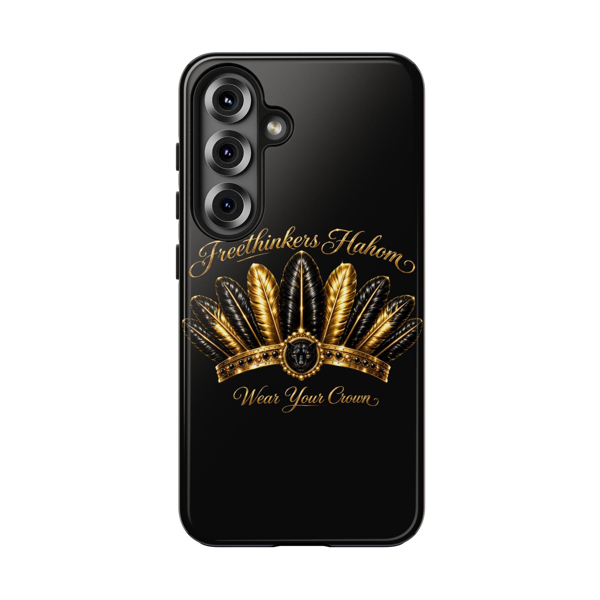 Gold Feather Crown phone case | Freethinkers Hahom Wear Your Crown, view 11