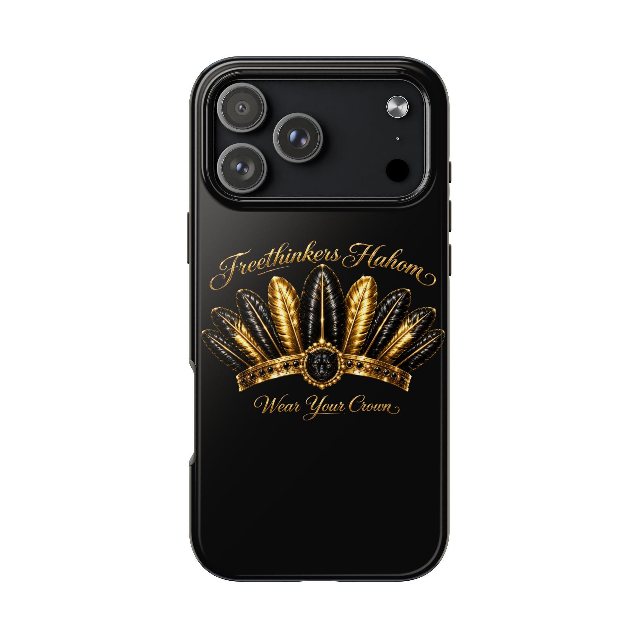 Gold Feather Crown phone case | Freethinkers Hahom Wear Your Crown, view 12