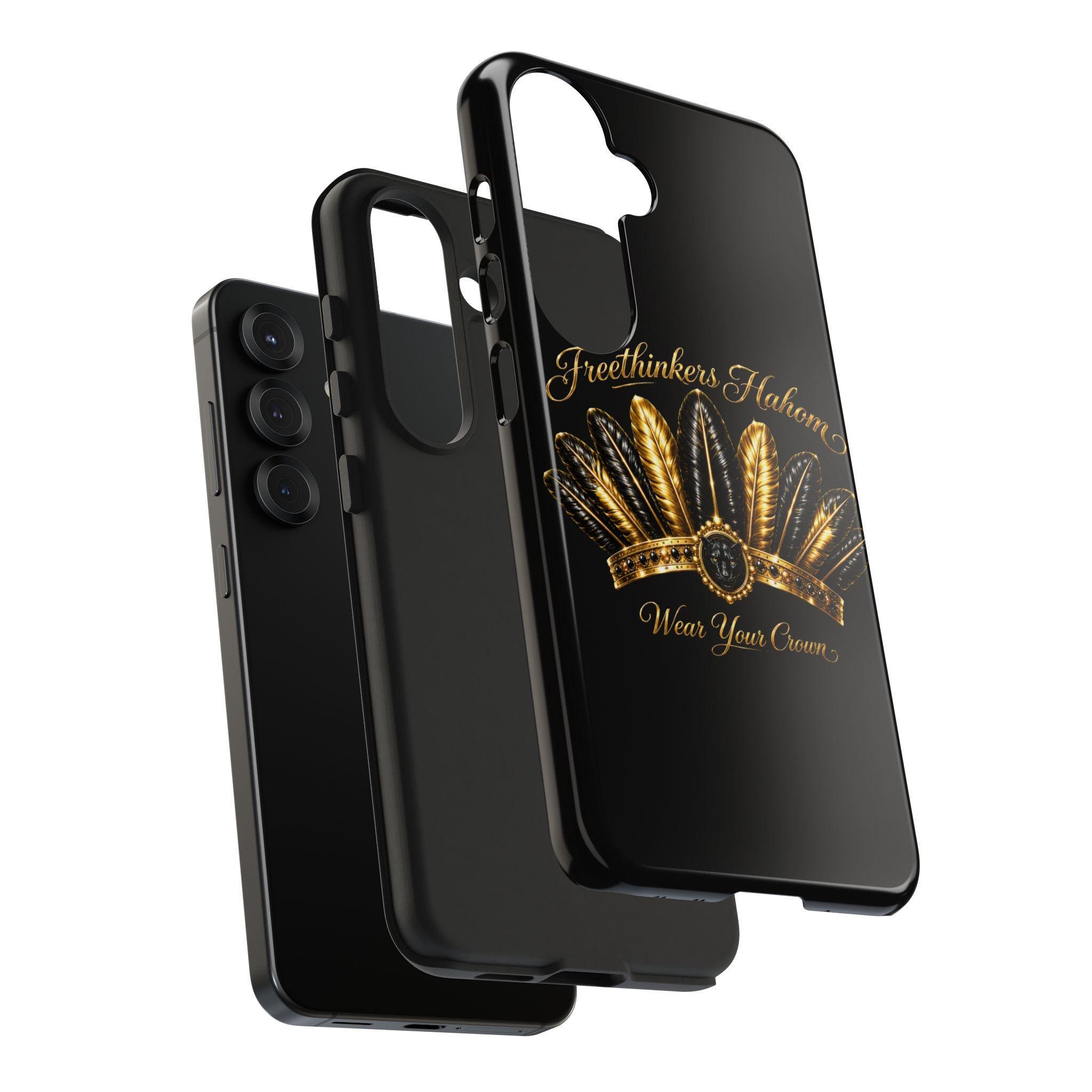 Gold Feather Crown phone case | Freethinkers Hahom Wear Your Crown, view 15