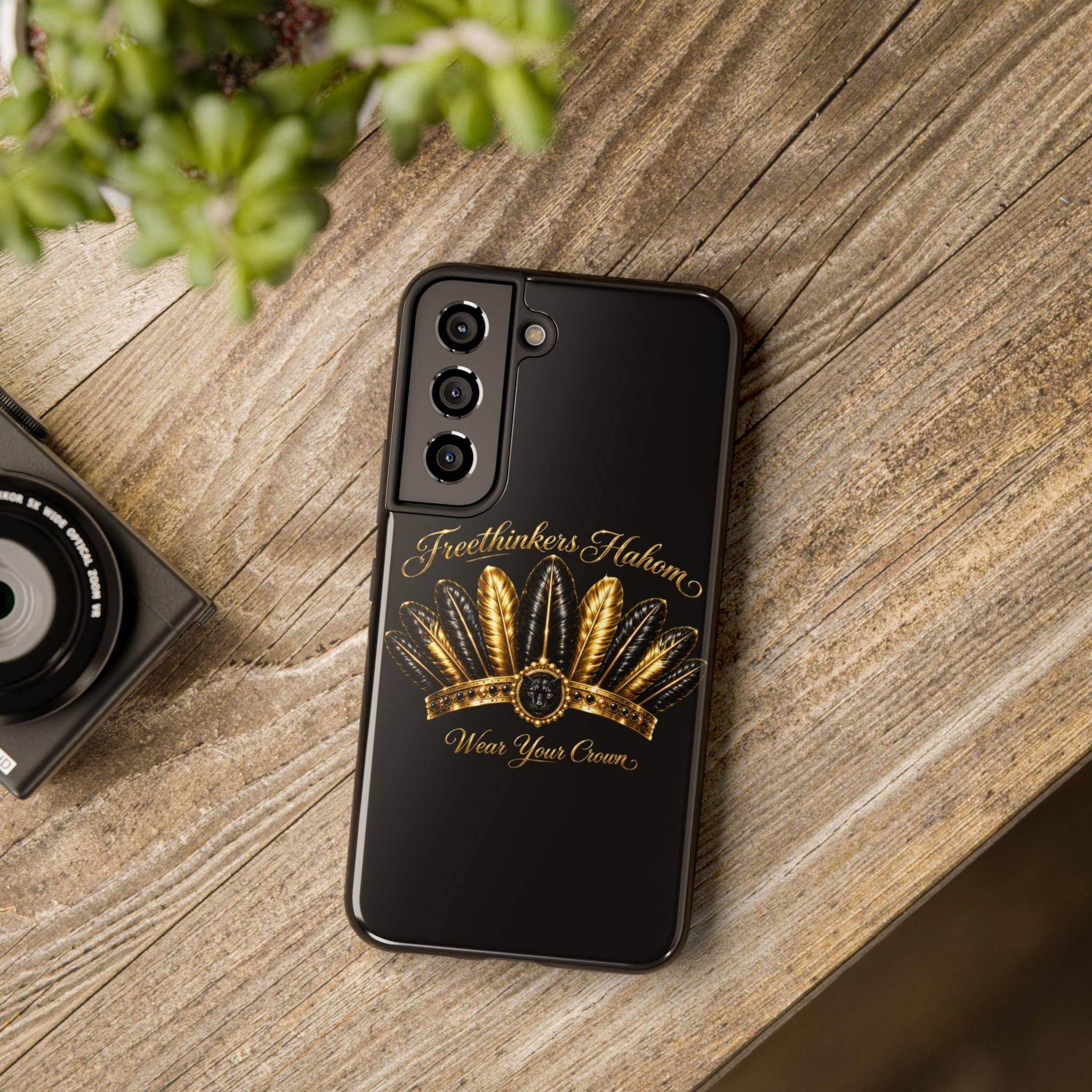 Gold Feather Crown phone case | Freethinkers Hahom Wear Your Crown, view 18