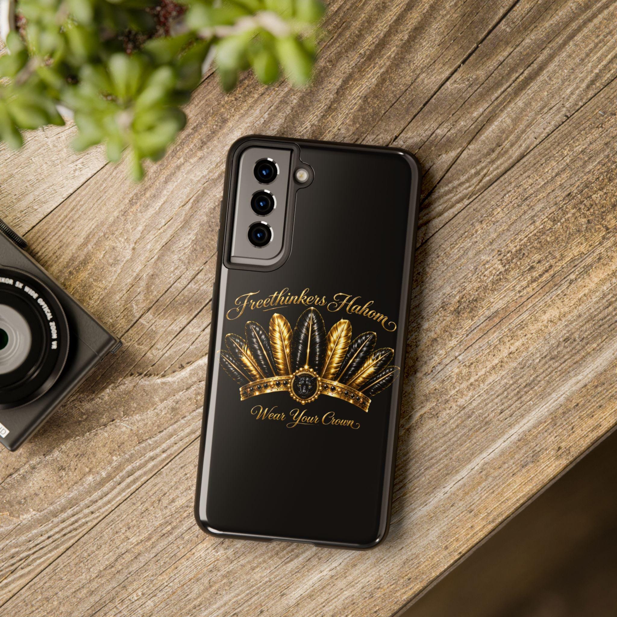 Gold Feather Crown phone case | Freethinkers Hahom Wear Your Crown, view 19