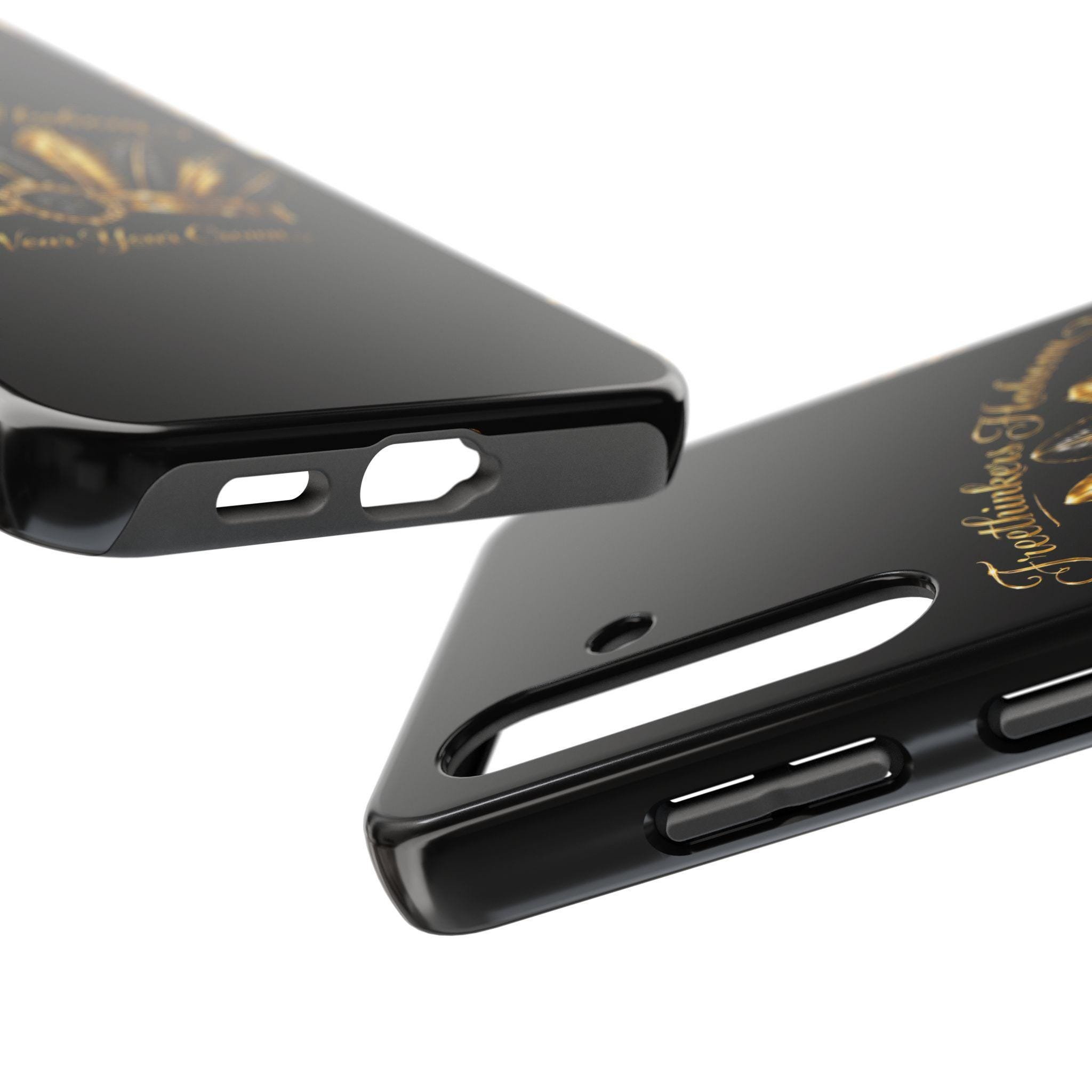 Gold Feather Crown phone case | Freethinkers Hahom Wear Your Crown, view 3