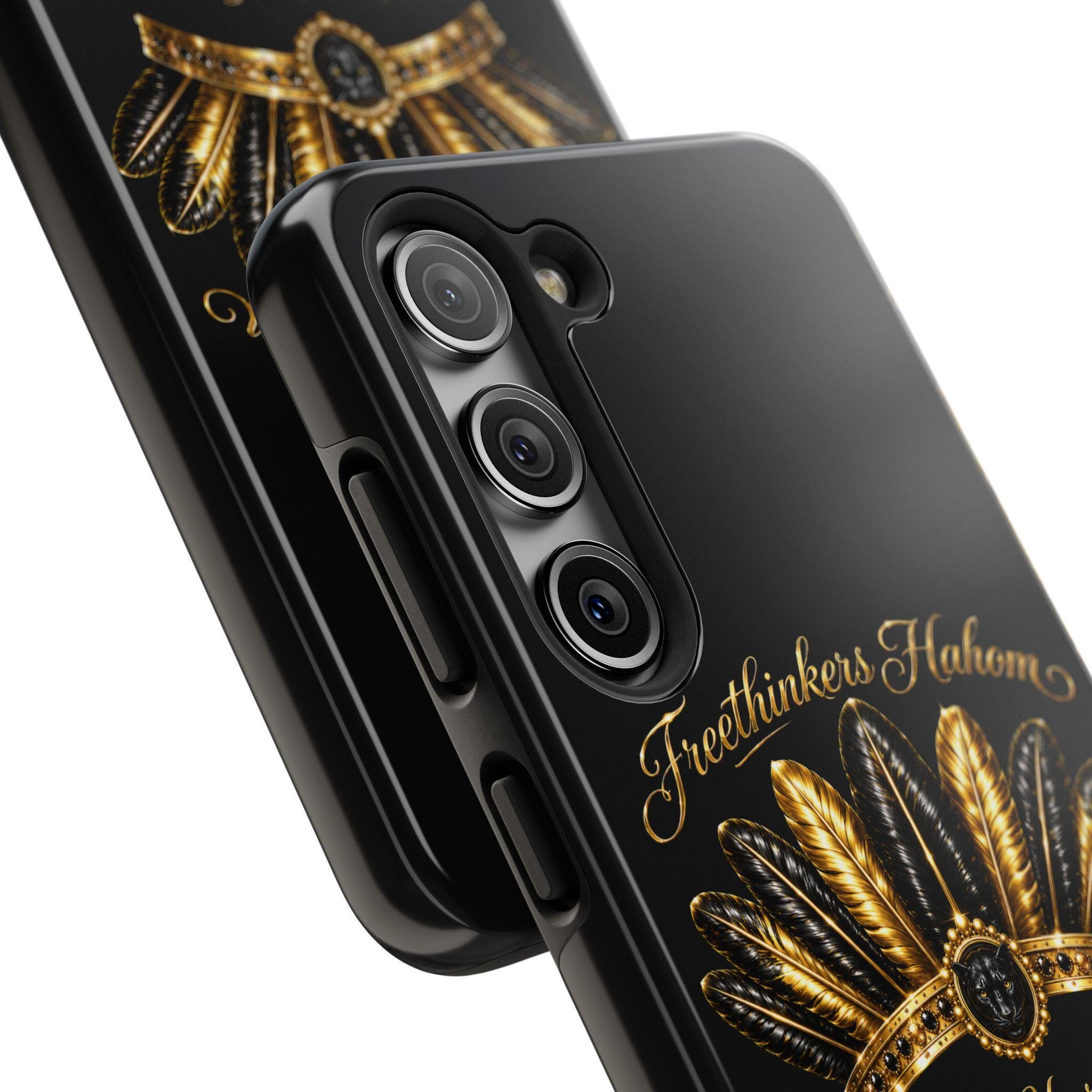 Gold Feather Crown phone case | Freethinkers Hahom Wear Your Crown, view 6