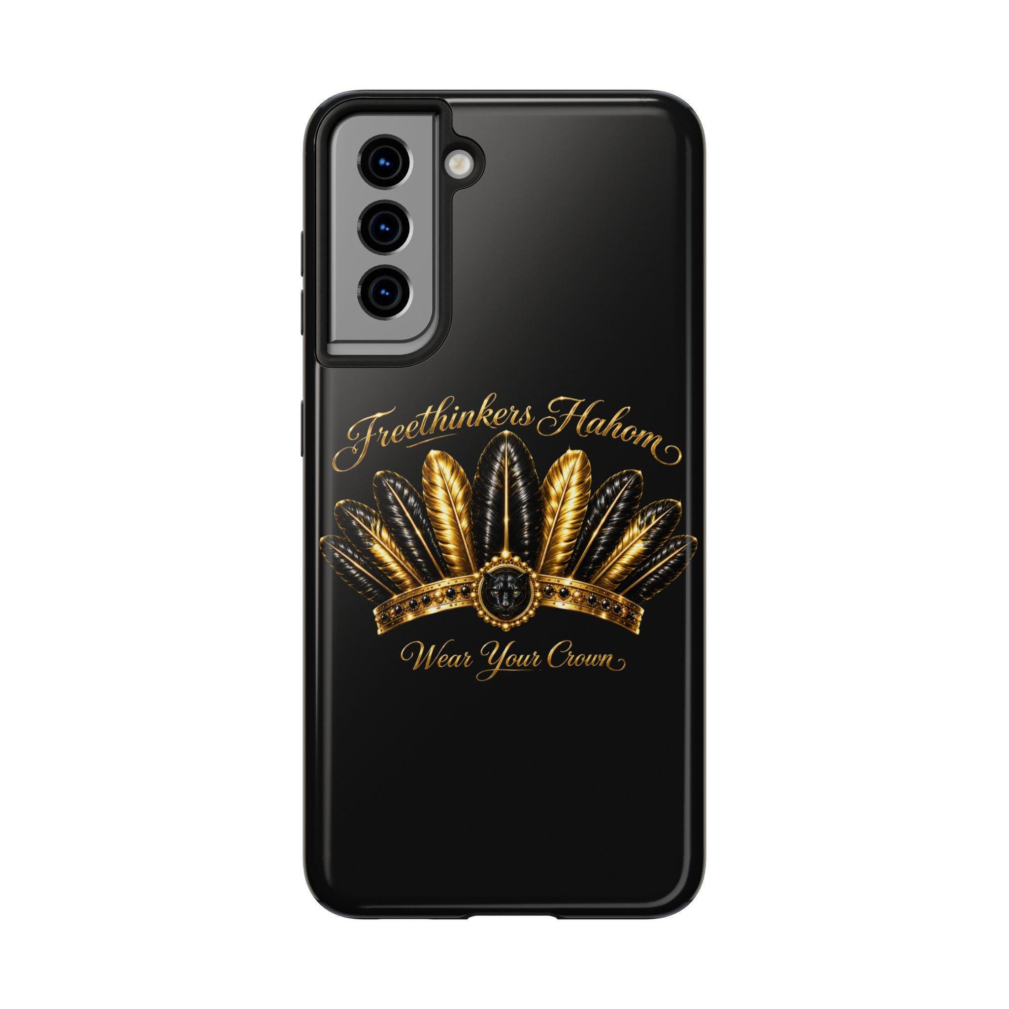 Gold Feather Crown phone case | Freethinkers Hahom Wear Your Crown, view 9