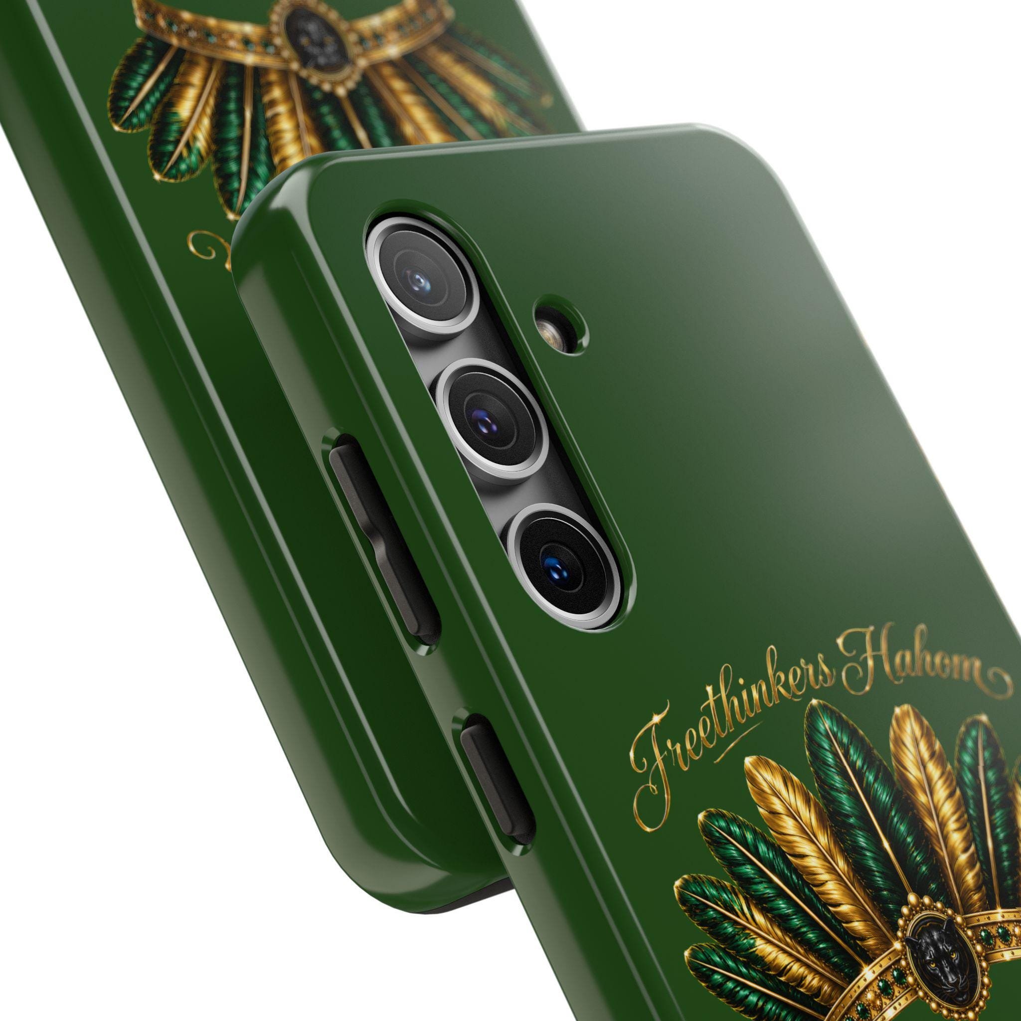 FreeThinkers Hahom Phone Case Green Gold Feather Tough Case, view 10