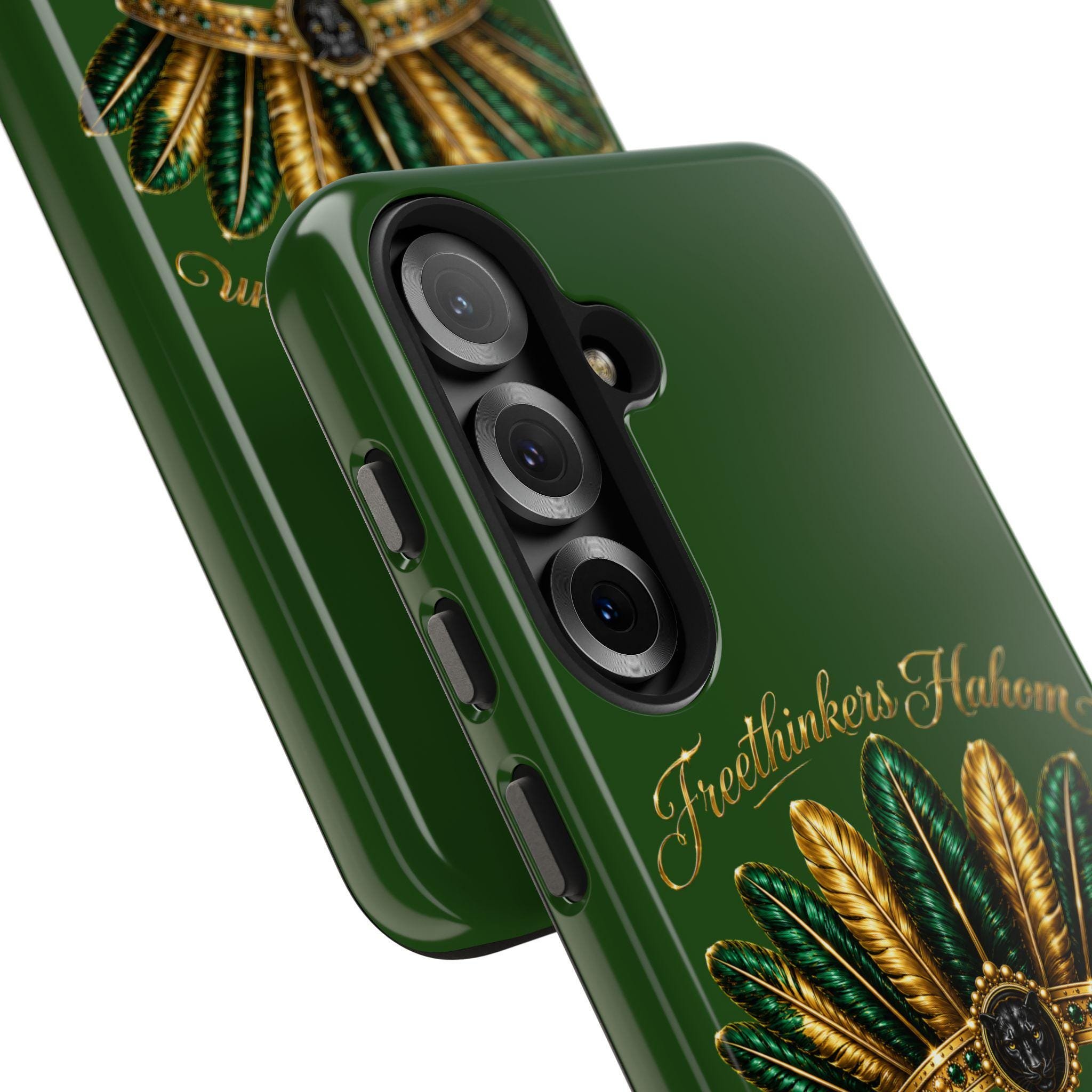 FreeThinkers Hahom Phone Case Green Gold Feather Tough Case, view 12