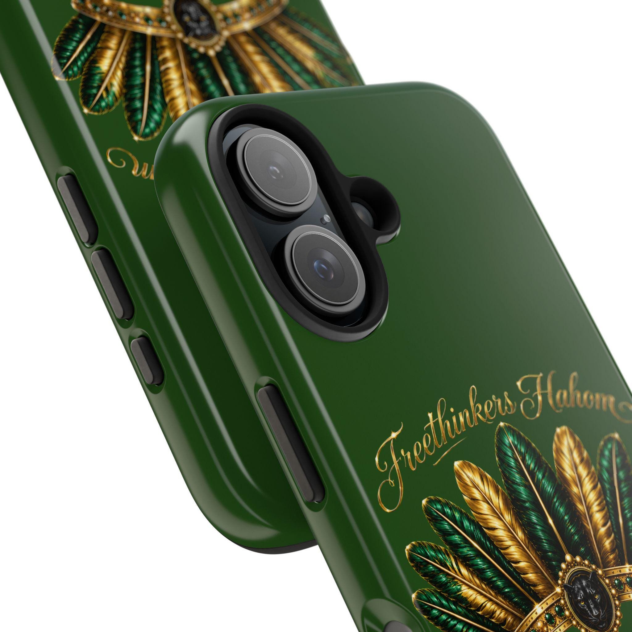 FreeThinkers Hahom Phone Case Green Gold Feather Tough Case, view 14