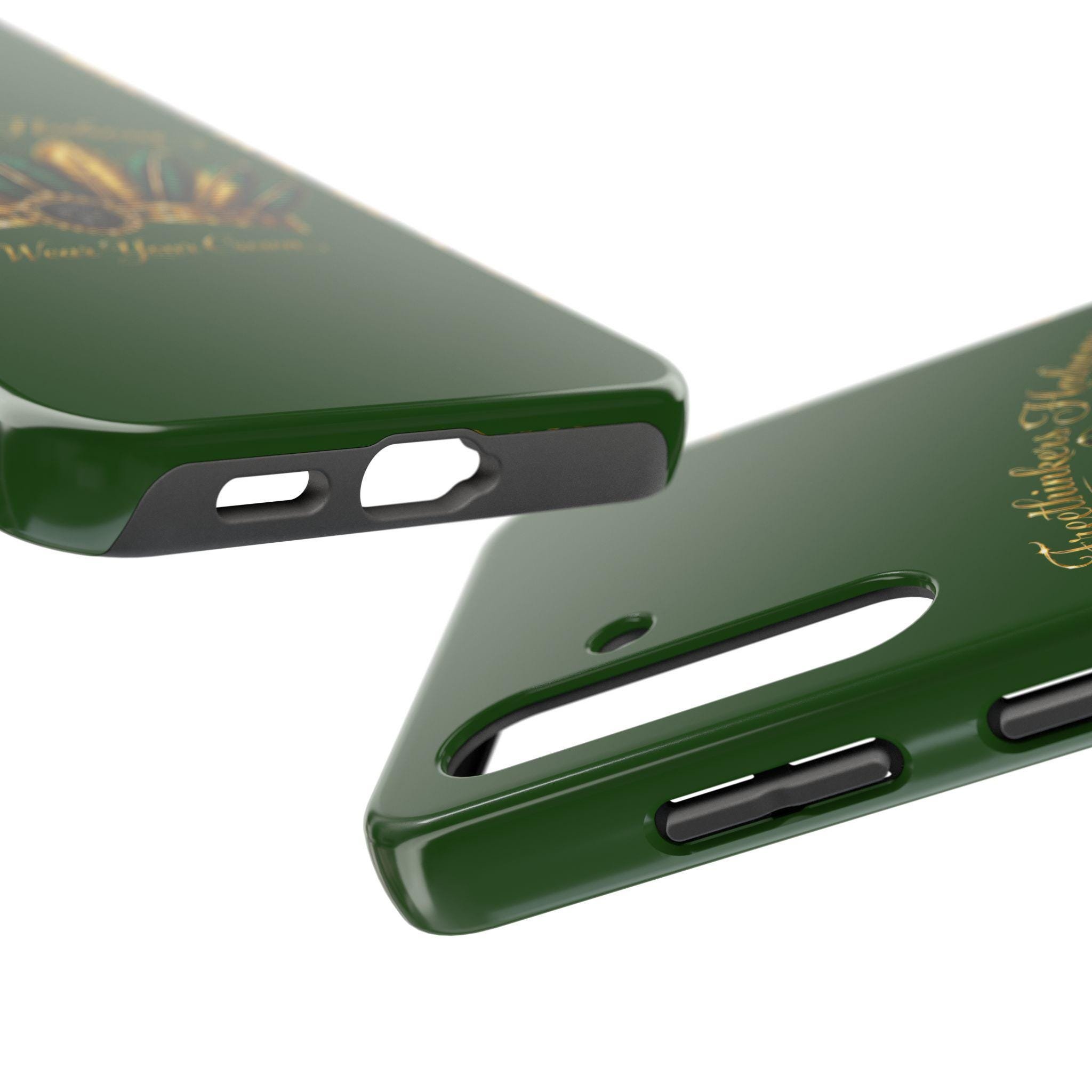 FreeThinkers Hahom Phone Case Green Gold Feather Tough Case, view 16