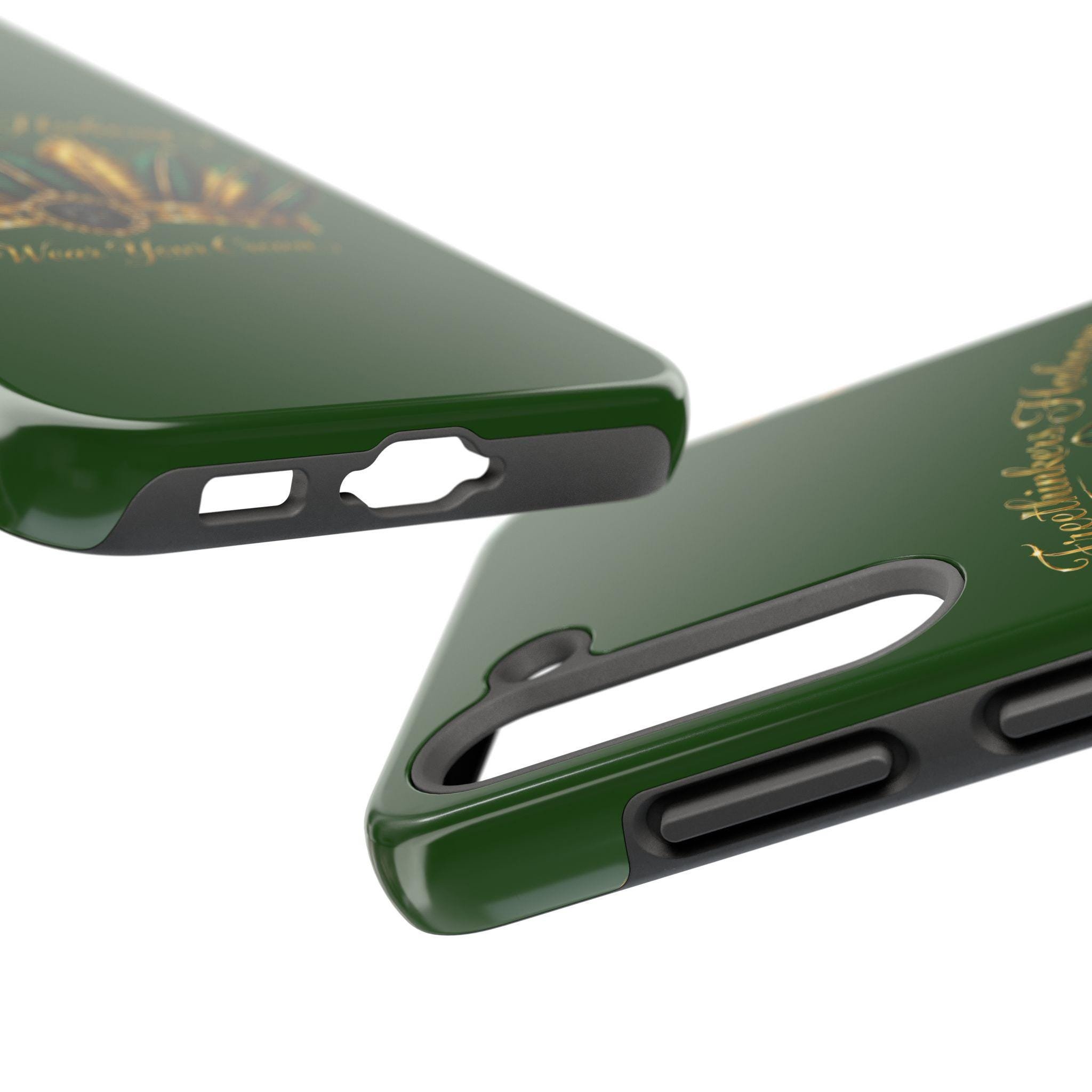 FreeThinkers Hahom Phone Case Green Gold Feather Tough Case, view 17