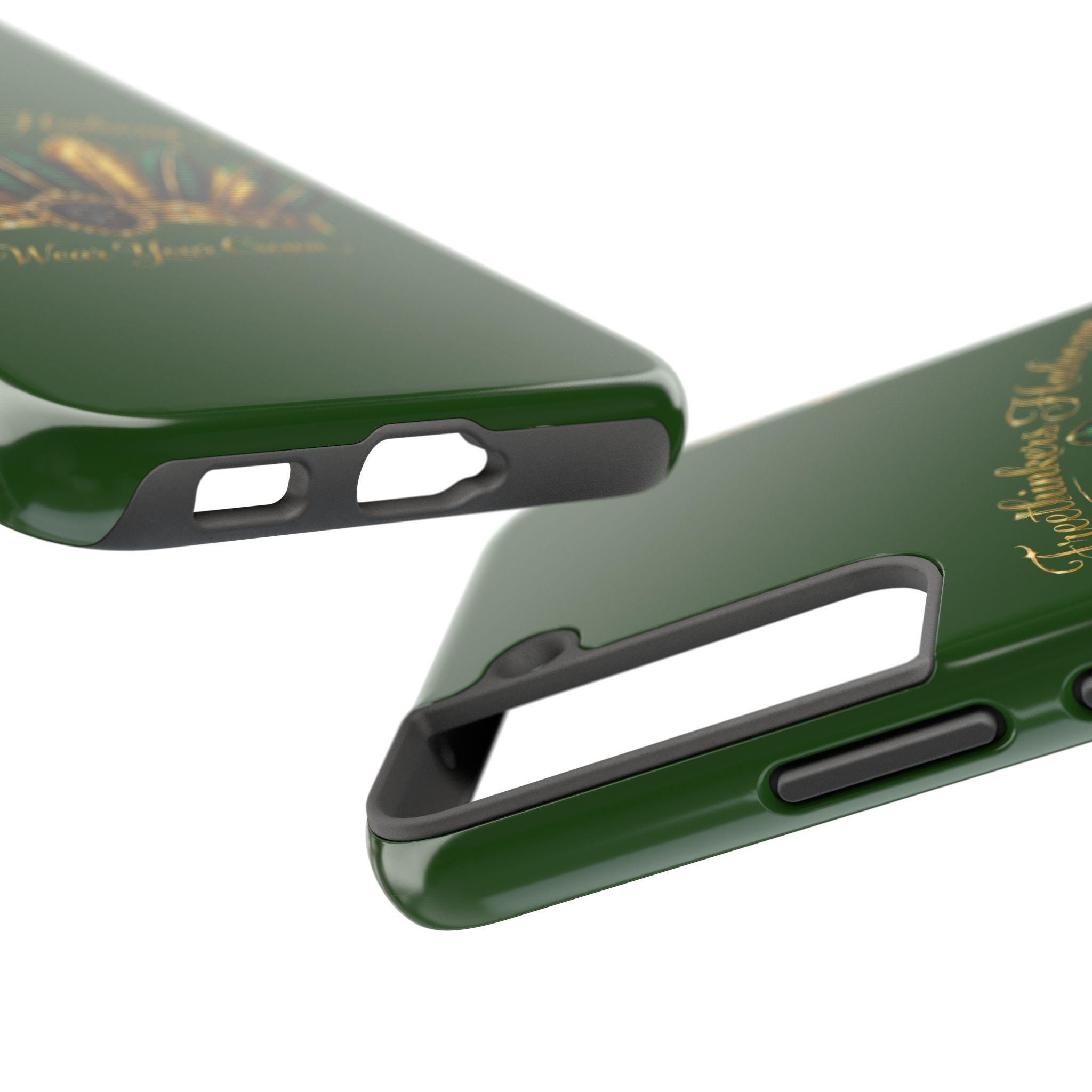 FreeThinkers Hahom Phone Case Green Gold Feather Tough Case, view 18