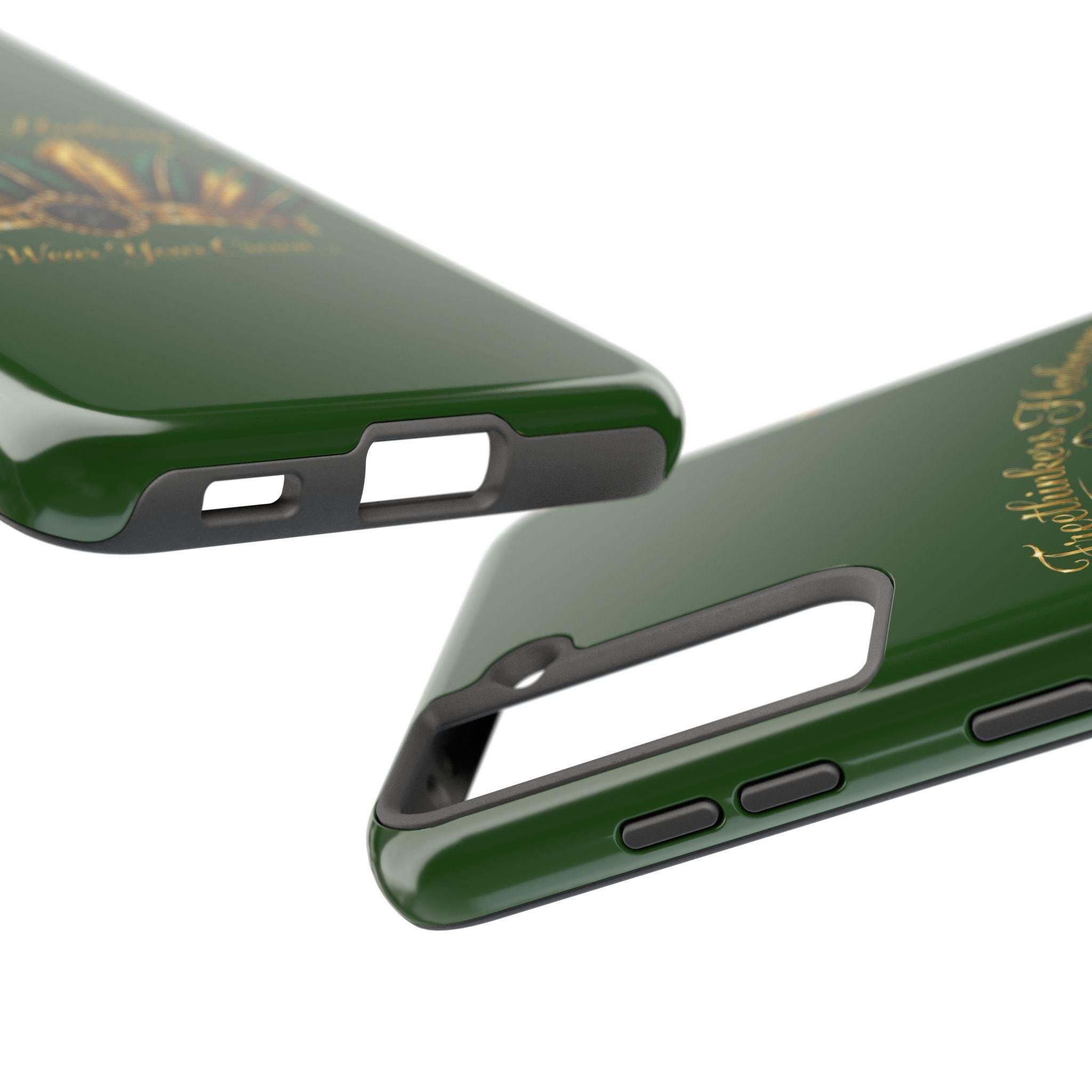 FreeThinkers Hahom Phone Case Green Gold Feather Tough Case, view 20