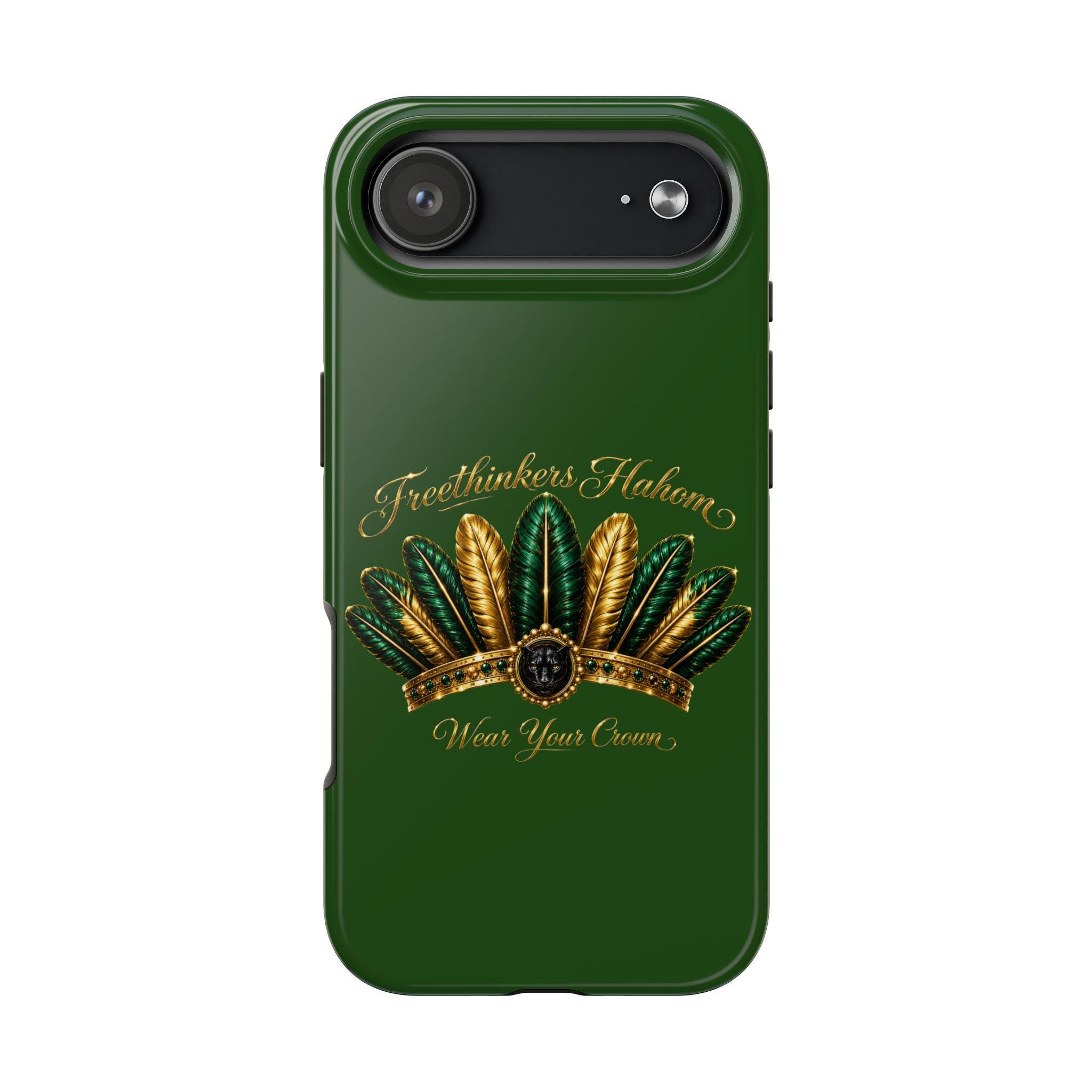 FreeThinkers Hahom Phone Case Green Gold Feather Tough Case, view 8