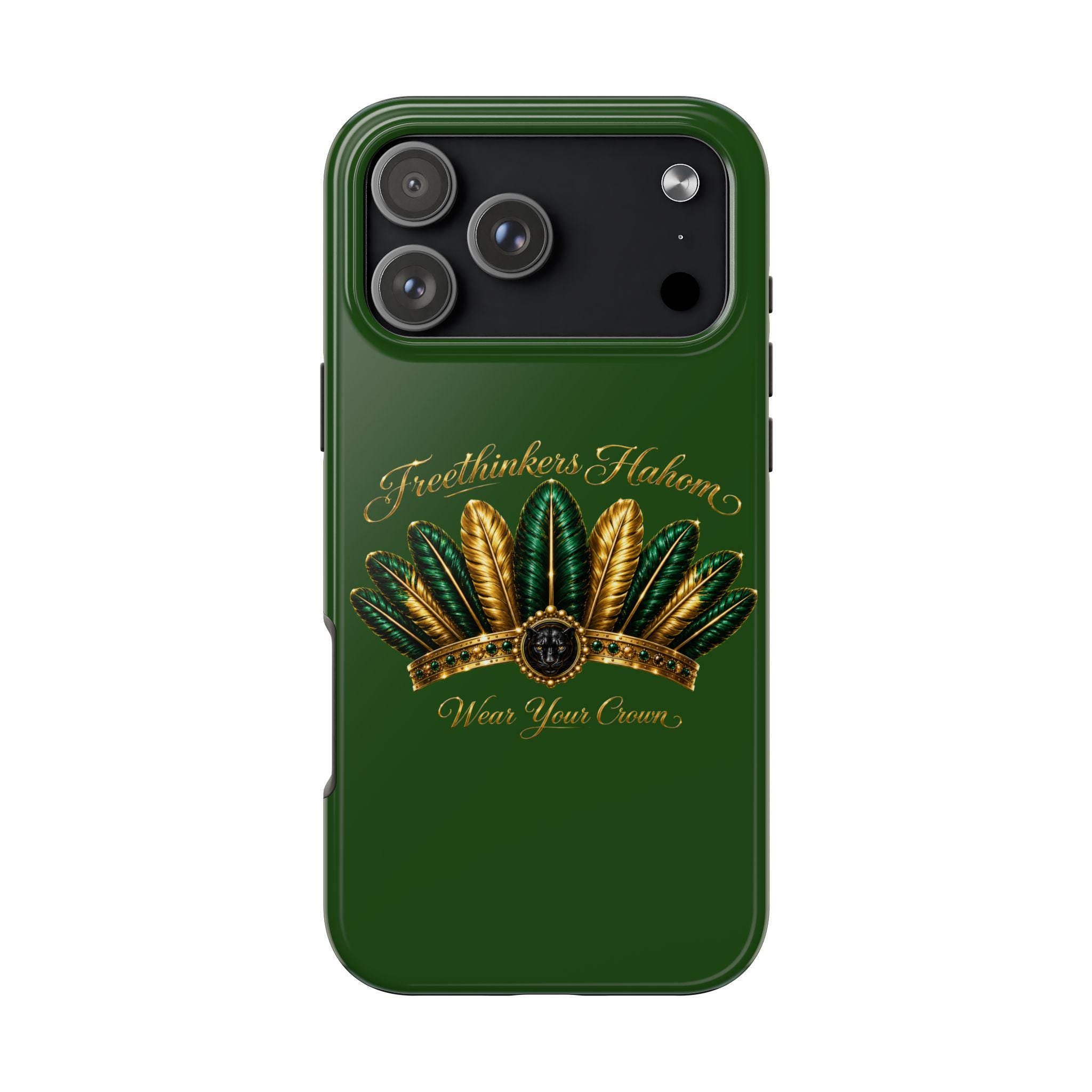 FreeThinkers Hahom Phone Case Green Gold Feather Tough Case, view 9