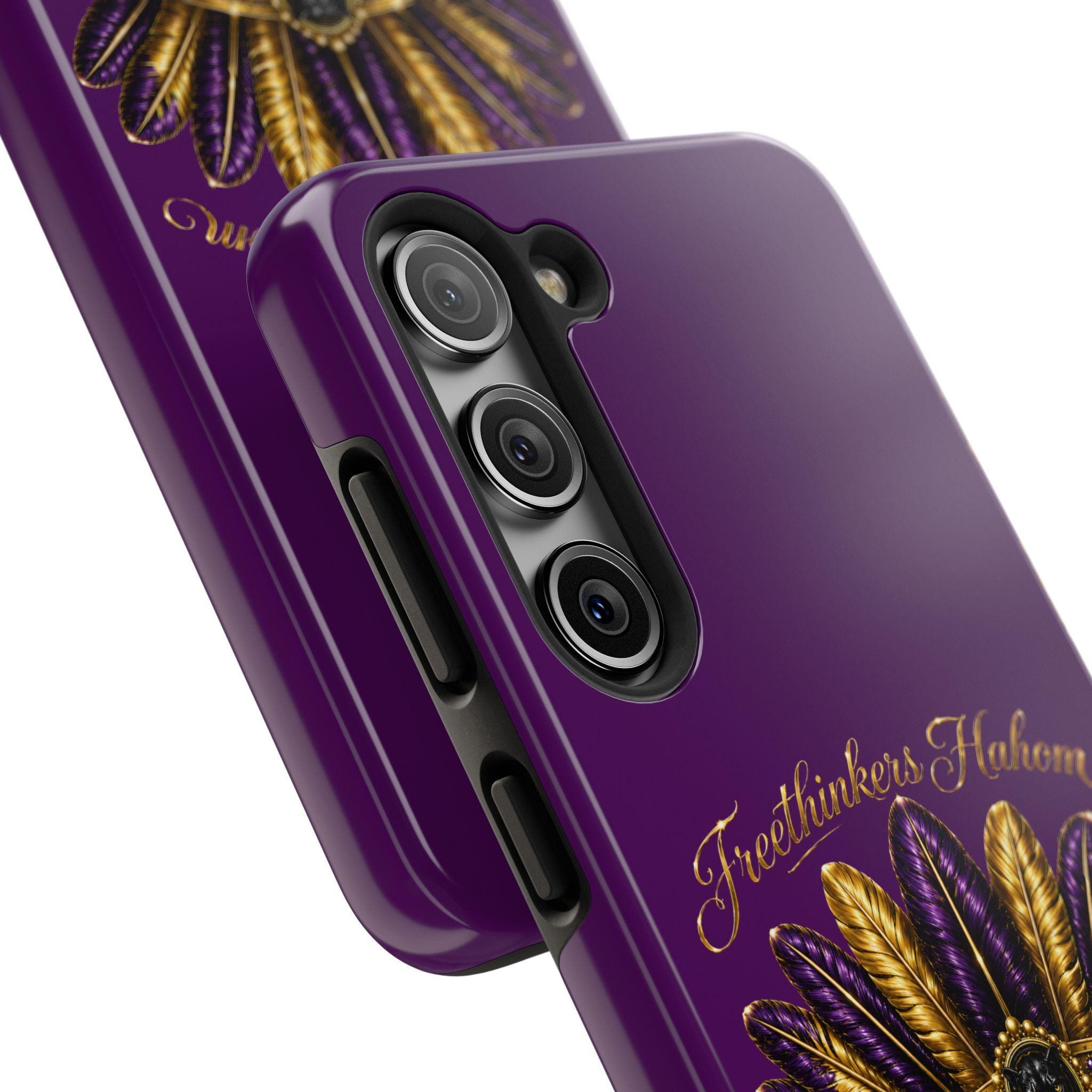 Gold Purple Feather Crown Phone Case Mardi Gras Fleur-de-Lis Design, view 11