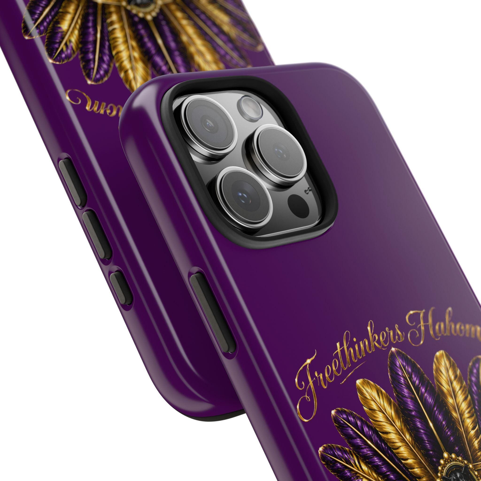 Gold Purple Feather Crown Phone Case Mardi Gras Fleur-de-Lis Design, view 14