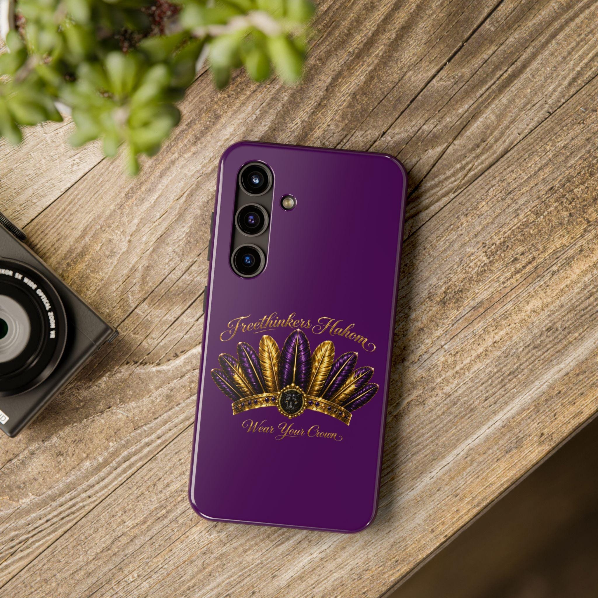 Gold Purple Feather Crown Phone Case Mardi Gras Fleur-de-Lis Design, view 15