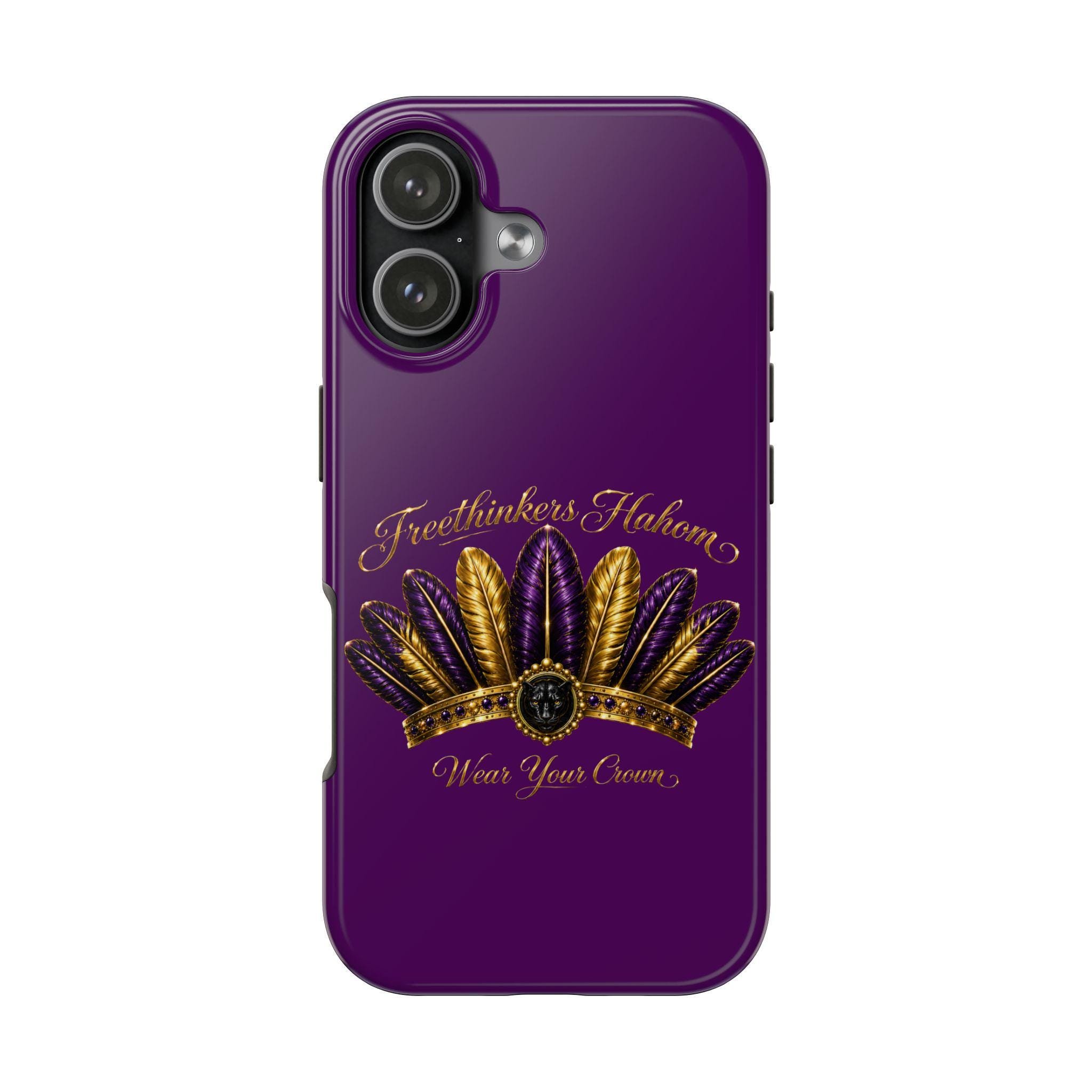 Gold Purple Feather Crown Phone Case Mardi Gras Fleur-de-Lis Design, view 6