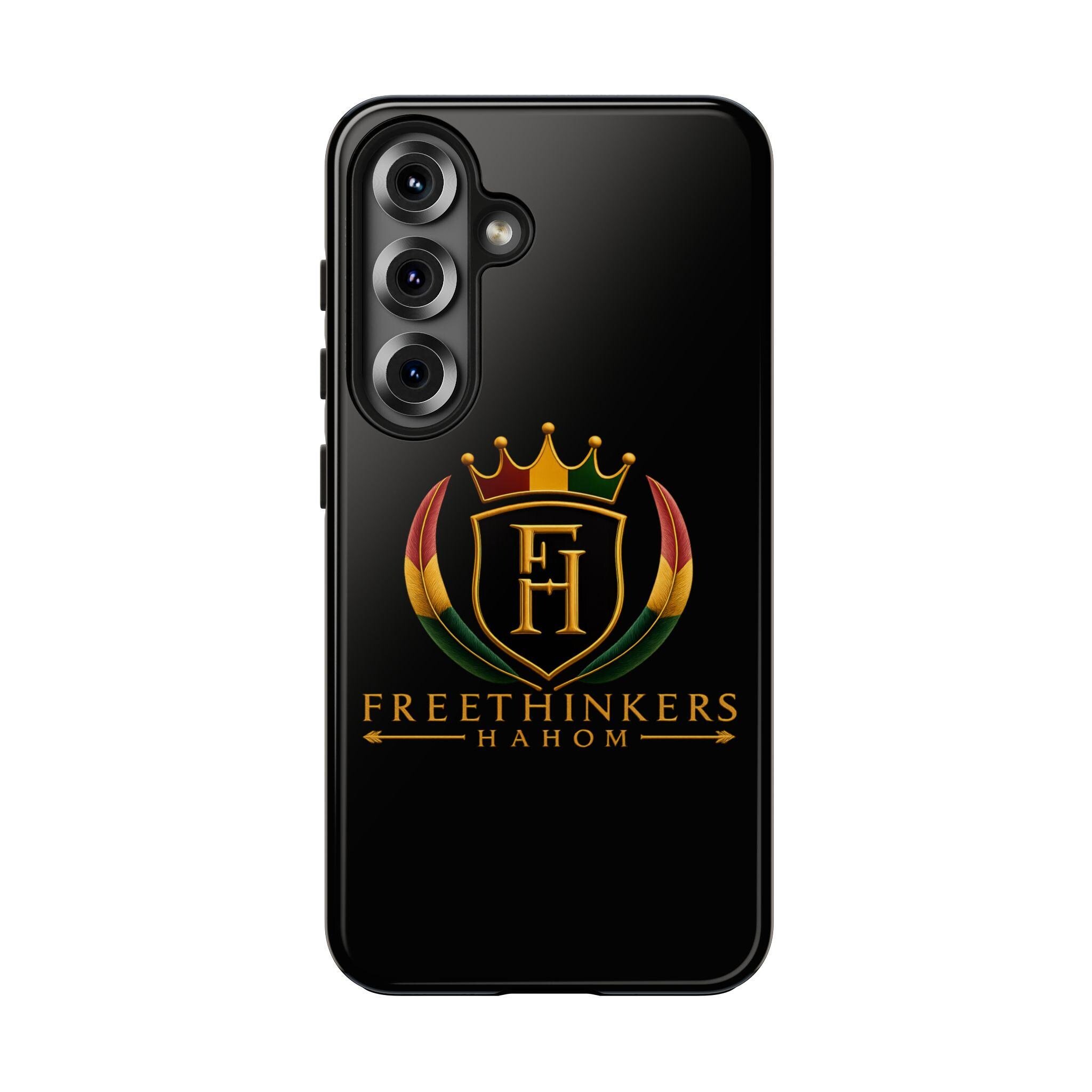 Freethinkers Hahom Crown Crest Tough Phone Case Black Logo Protective Case, view 4