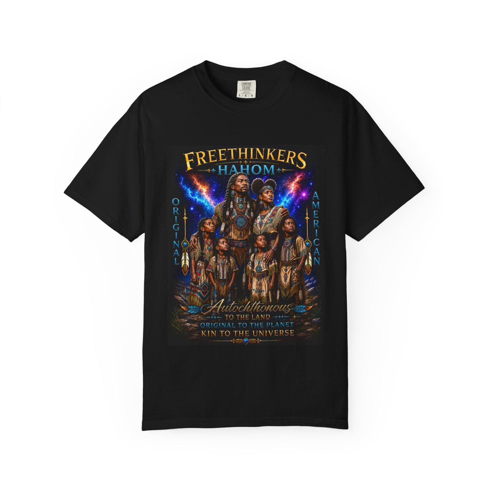 Freethinkers Hahom Original American Logo T-Shirt | Heritage-Inspired Graphic Tee | Unisex Cultural Streetwear, view 2