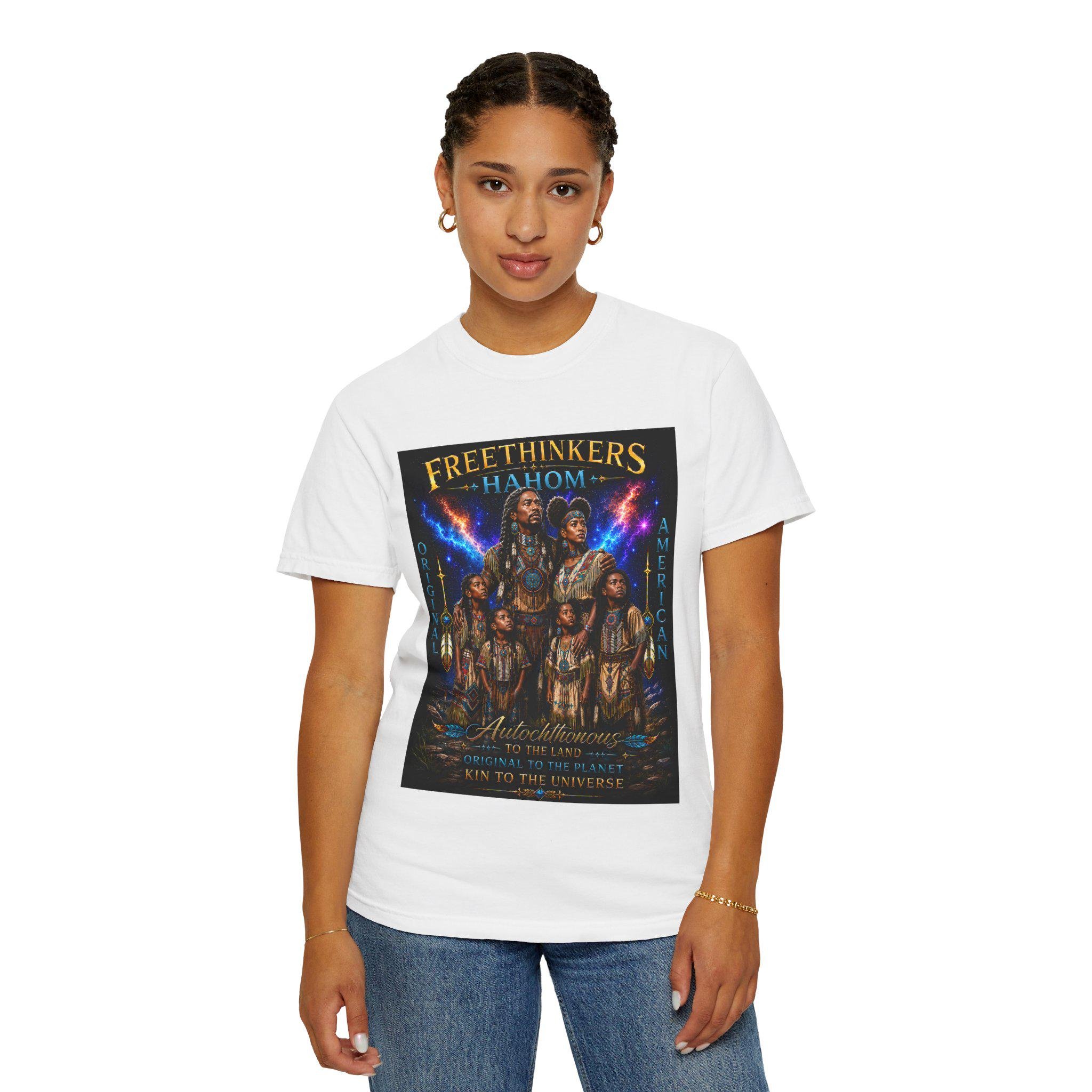 Freethinkers Hahom Original American Logo T-Shirt | Heritage-Inspired Graphic Tee | Unisex Cultural Streetwear, view 5