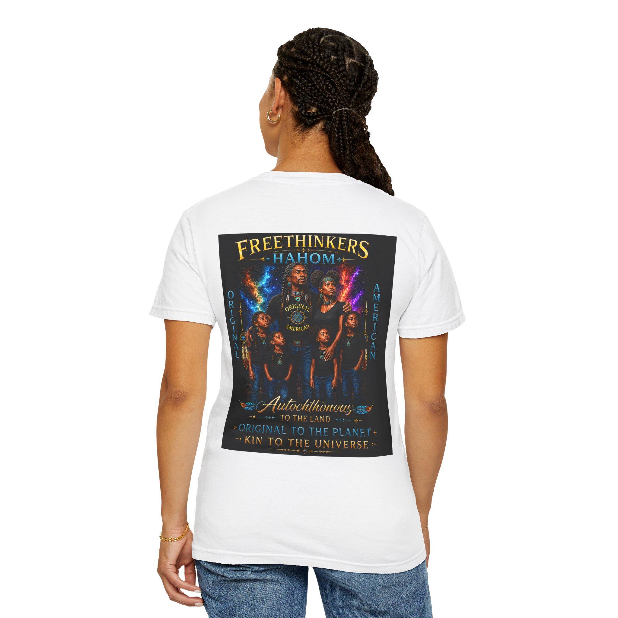 Freethinkers Hahom Original American Logo T-Shirt | Heritage-Inspired Graphic Tee | Unisex Cultural Streetwear, view 6