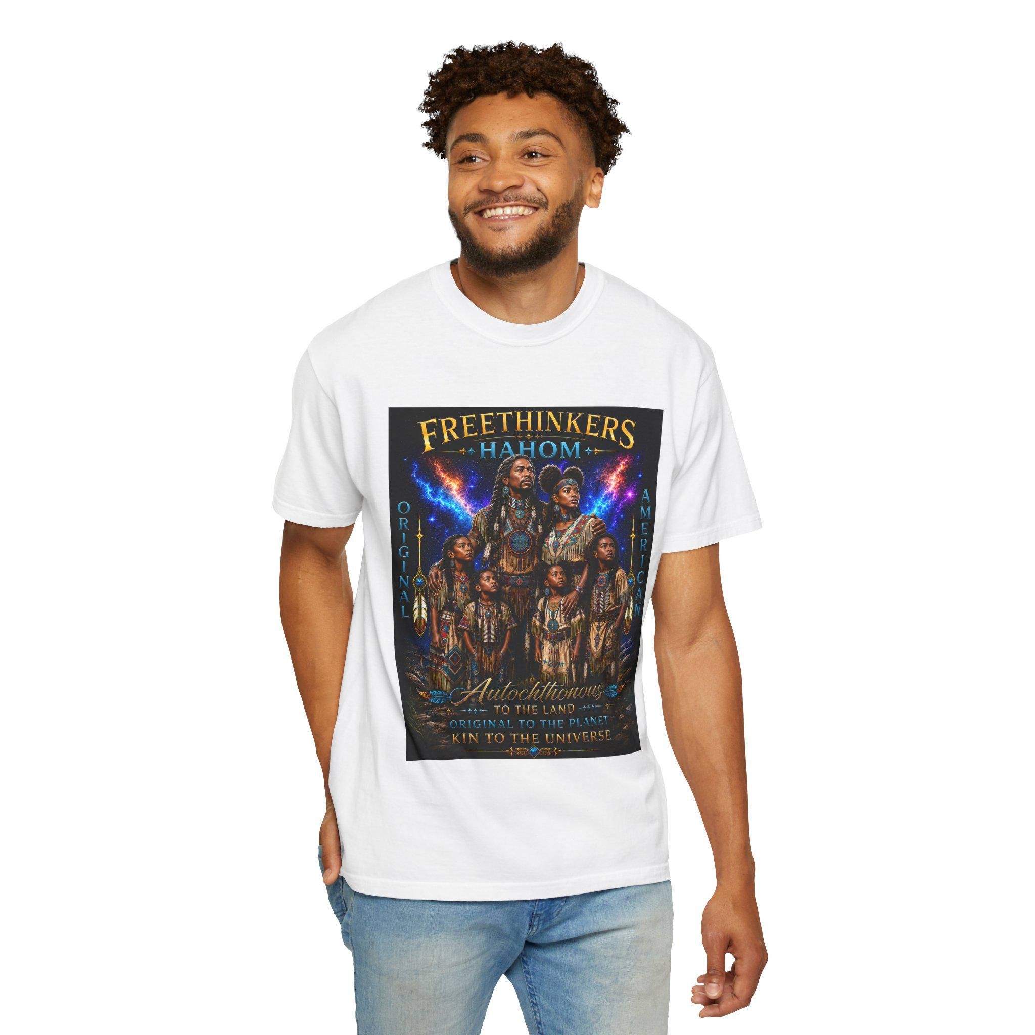 Freethinkers Hahom Original American Logo T-Shirt | Heritage-Inspired Graphic Tee | Unisex Cultural Streetwear, view 8