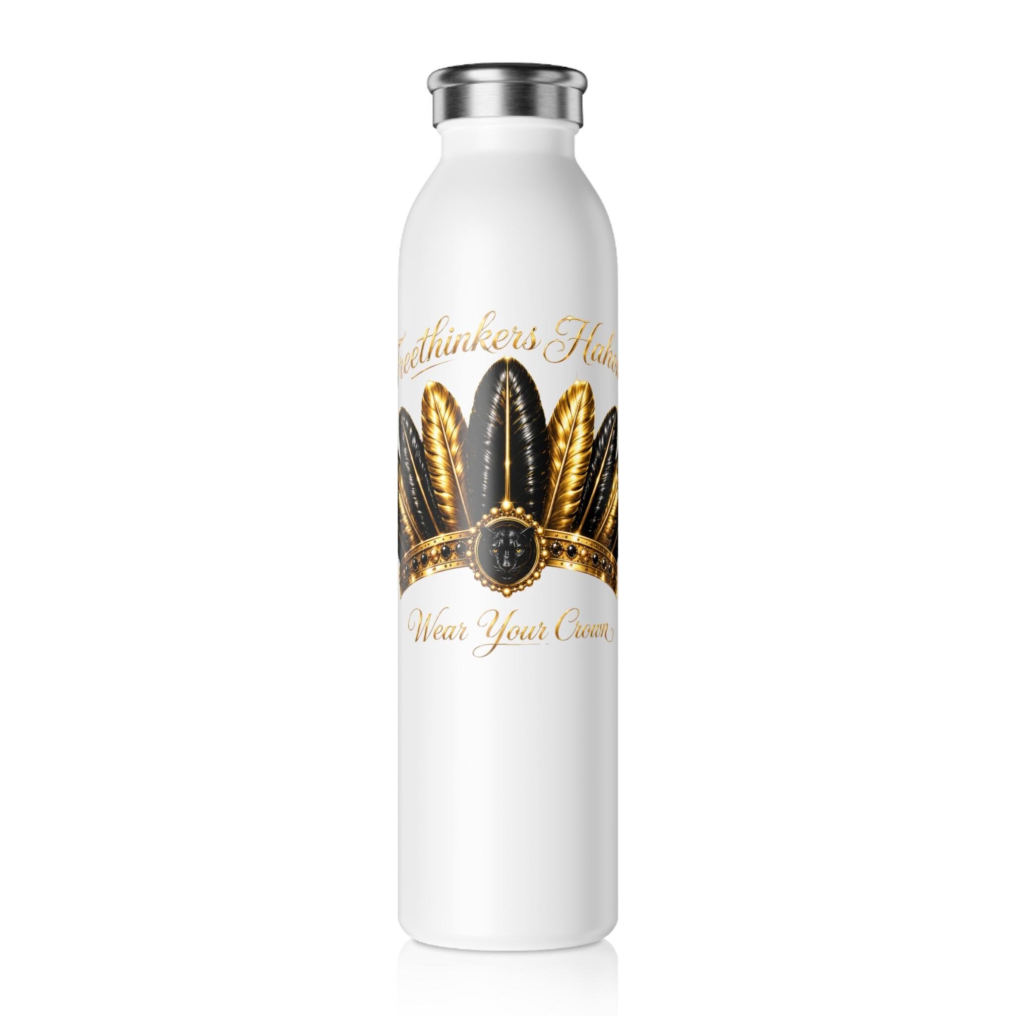 Slim Water Bottle Feather Crown Wear Your Crown Insulated Bottle, view 2