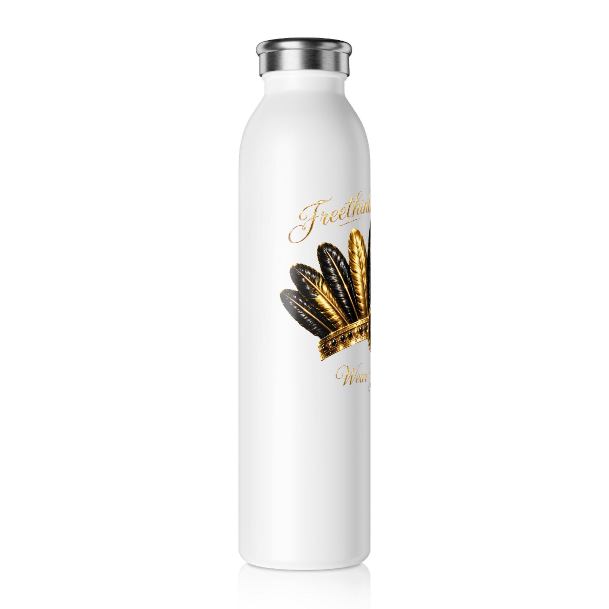 Slim Water Bottle Feather Crown Wear Your Crown Insulated Bottle, view 3