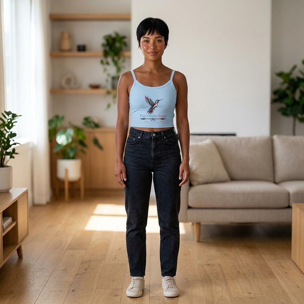 Hummingbird Graphic Tank Top | Freethinkers Hahom Text, Feather Illustration