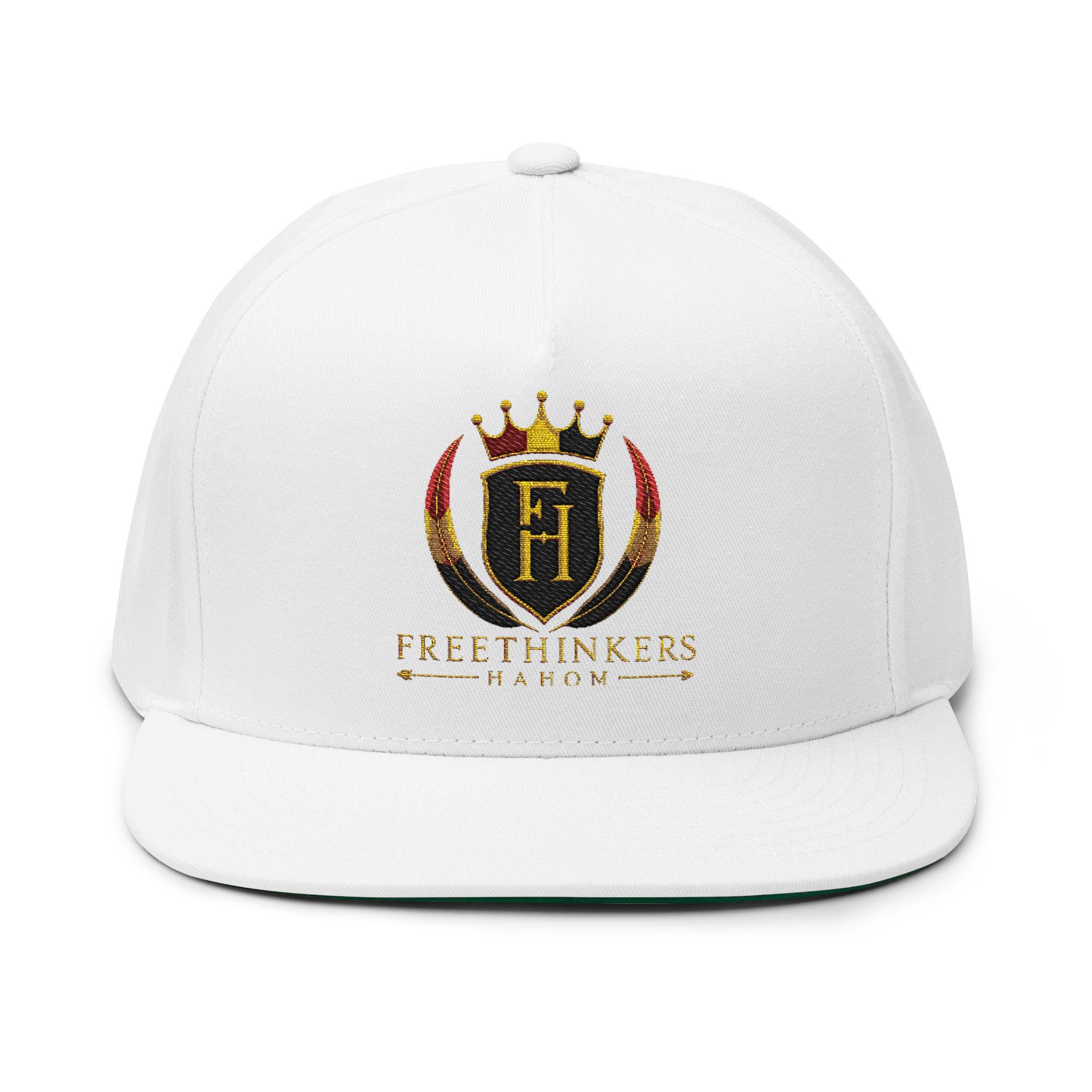Embroidered 'Freethinkers' Crown Logo Flat Bill Cap