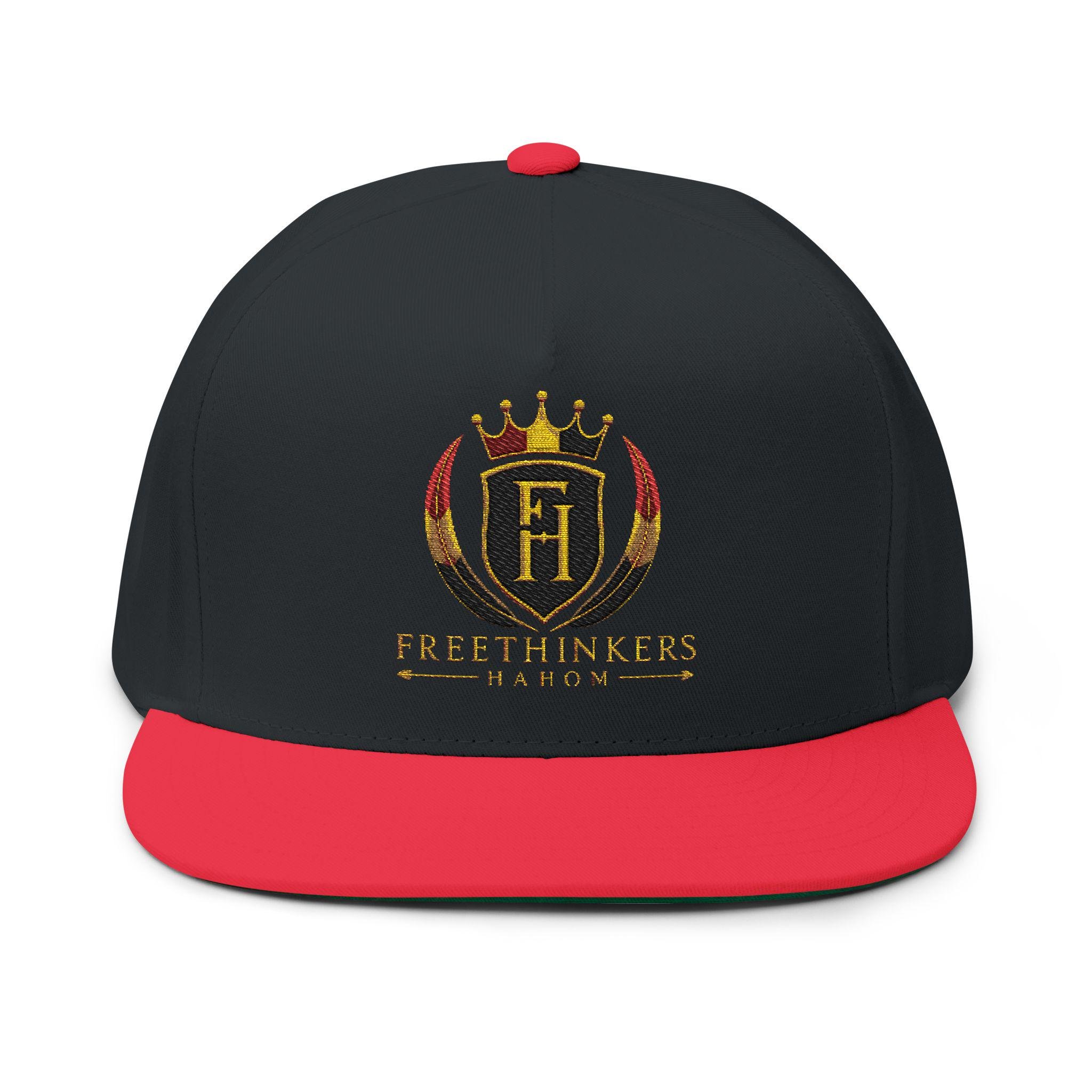 Embroidered 'Freethinkers' Crown Logo Flat Bill Cap, view 13
