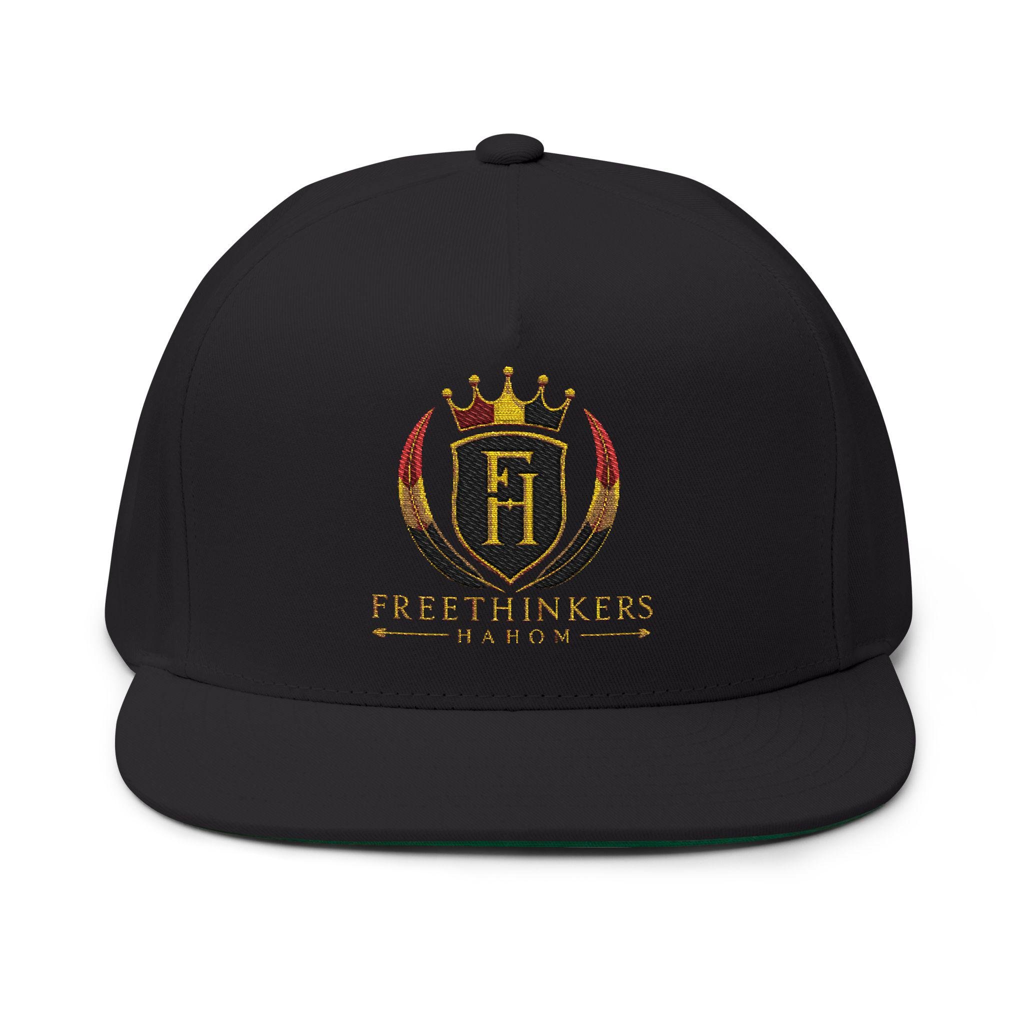 Embroidered 'Freethinkers' Crown Logo Flat Bill Cap, view 5