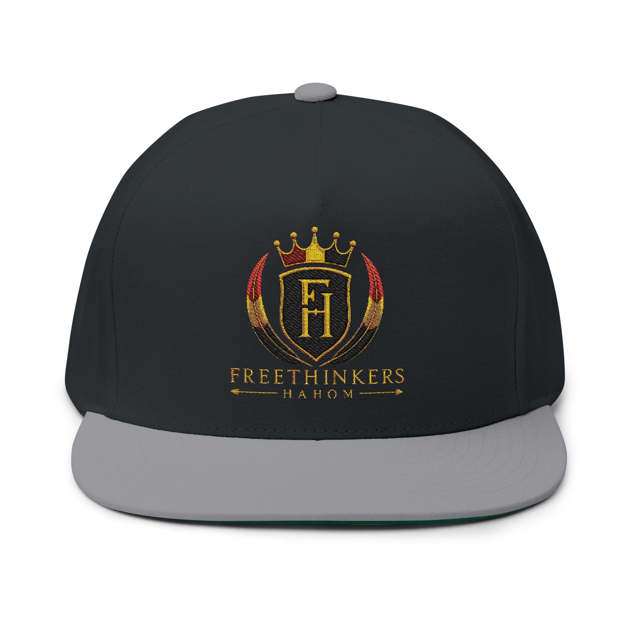 Embroidered 'Freethinkers' Crown Logo Flat Bill Cap, view 9