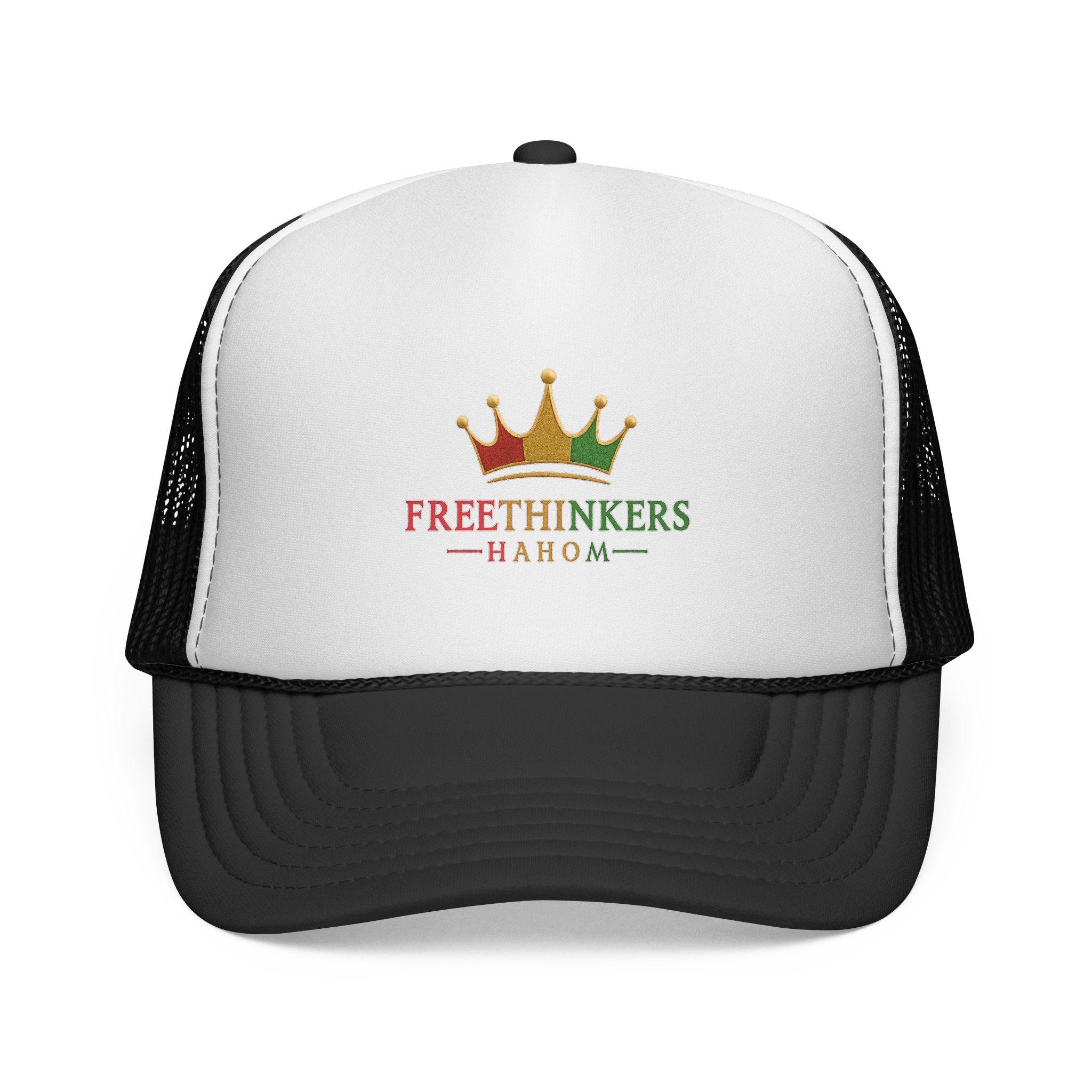 Freethinkers Hahom Trucker Hat — Crown Logo Mesh Cap for Independent Thinkers