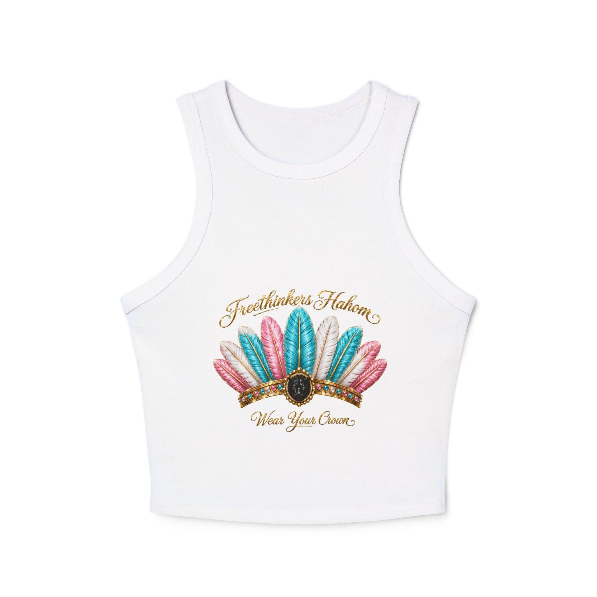 Cotton Candy Feathered Crown Halo Racer Tank