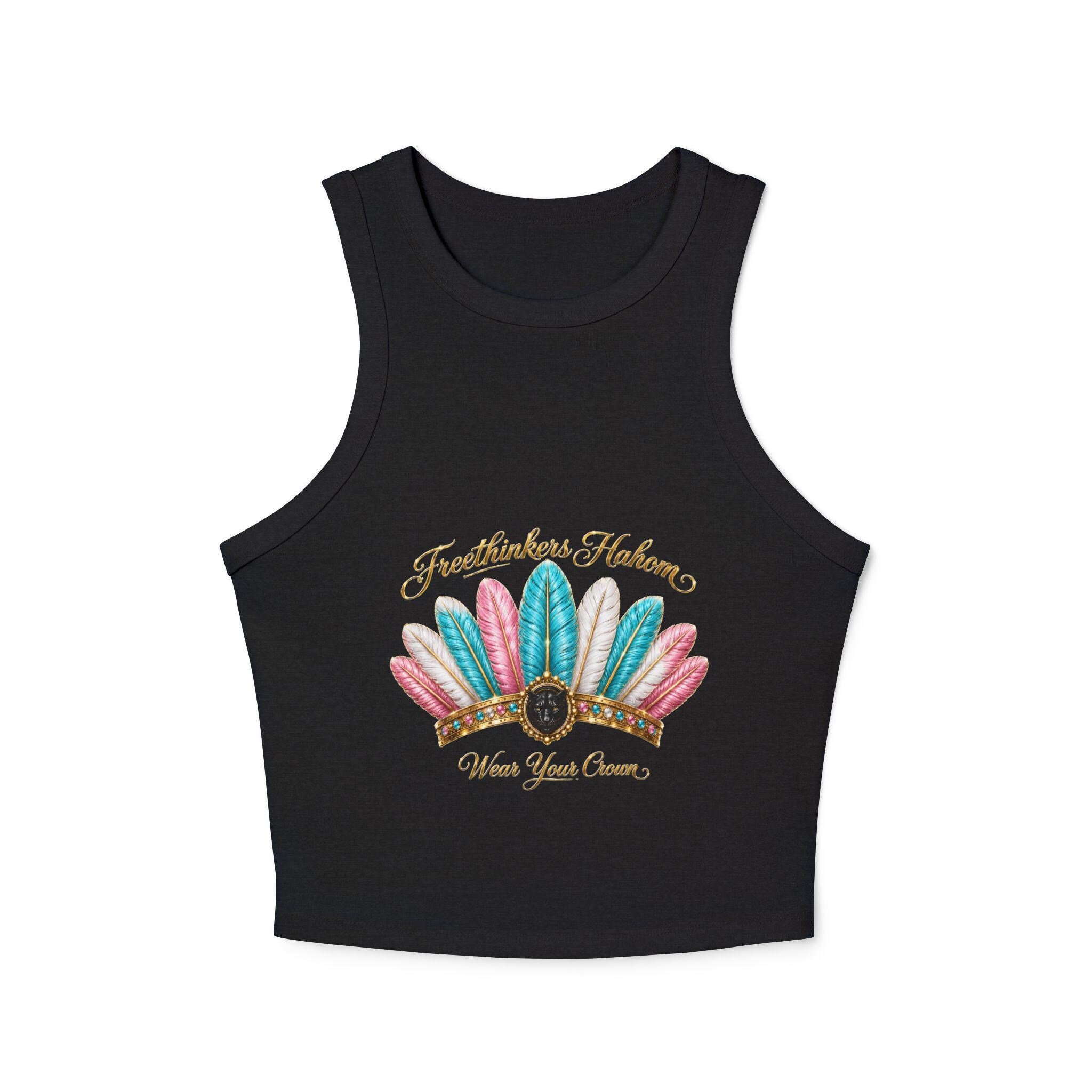 Cotton Candy Feathered Crown Halo Racer Tank, view 2
