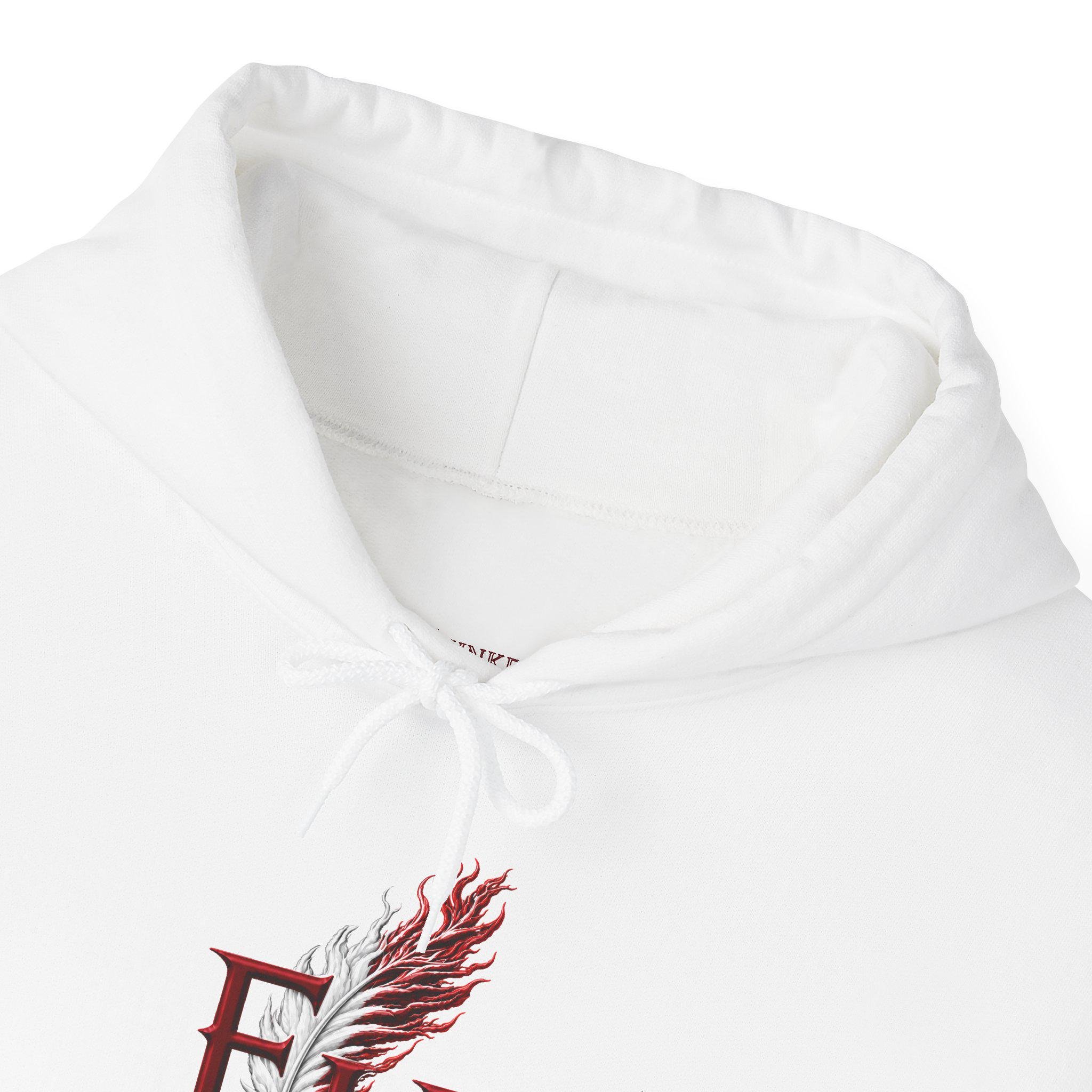 FreeThinkers Hahom feather logo Hoodie | FH literary emblem, minimalist design, view 11