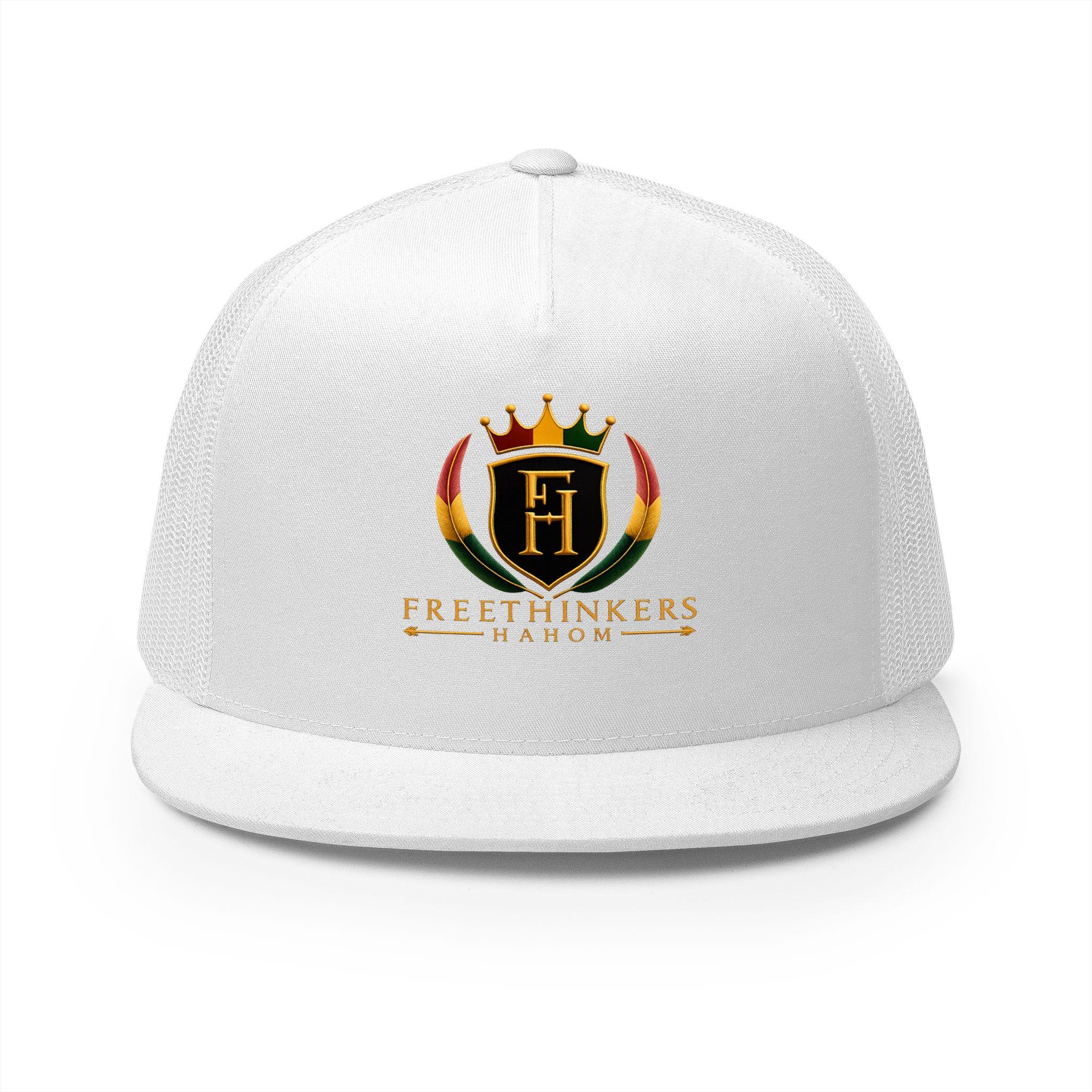 Freethinkers Hahom Trucker Cap — Crown crest Logo Mesh 5-Panel Hat