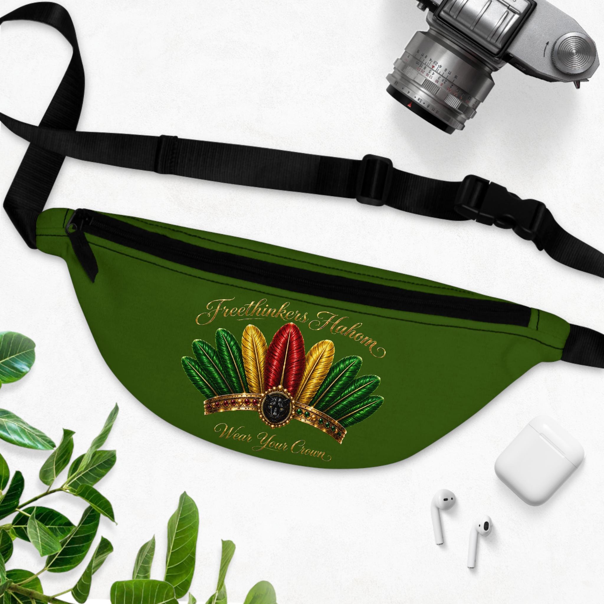 Fanny Pack Festive Feather Crown Mardi Gras Waist Bag, view 3