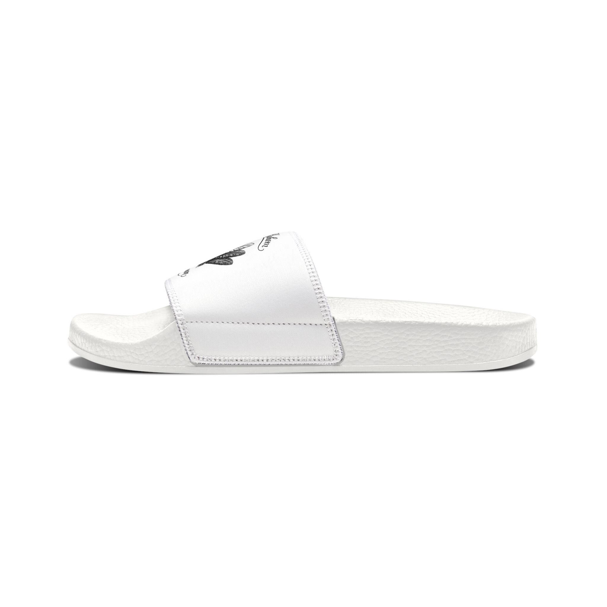 Men's Slide Sandals with Feather Crest Graphic Removable Strap Comfort Slides, view 4