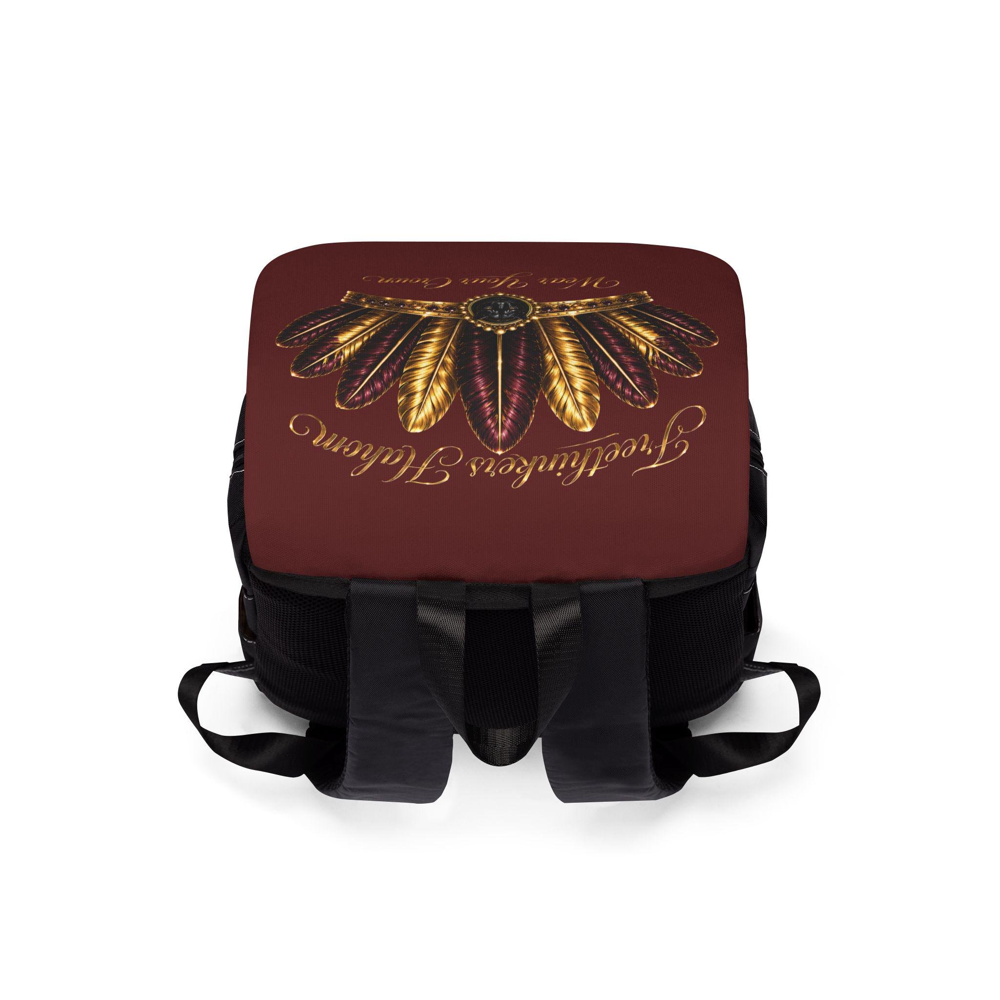 Wear Your Crown Backpack Regal Feather Crown Shoulder Backpack, view 4