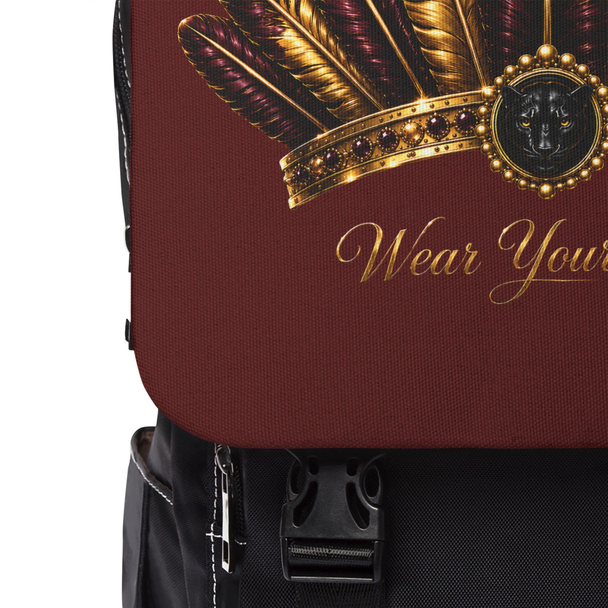 Wear Your Crown Backpack Regal Feather Crown Shoulder Backpack, view 5